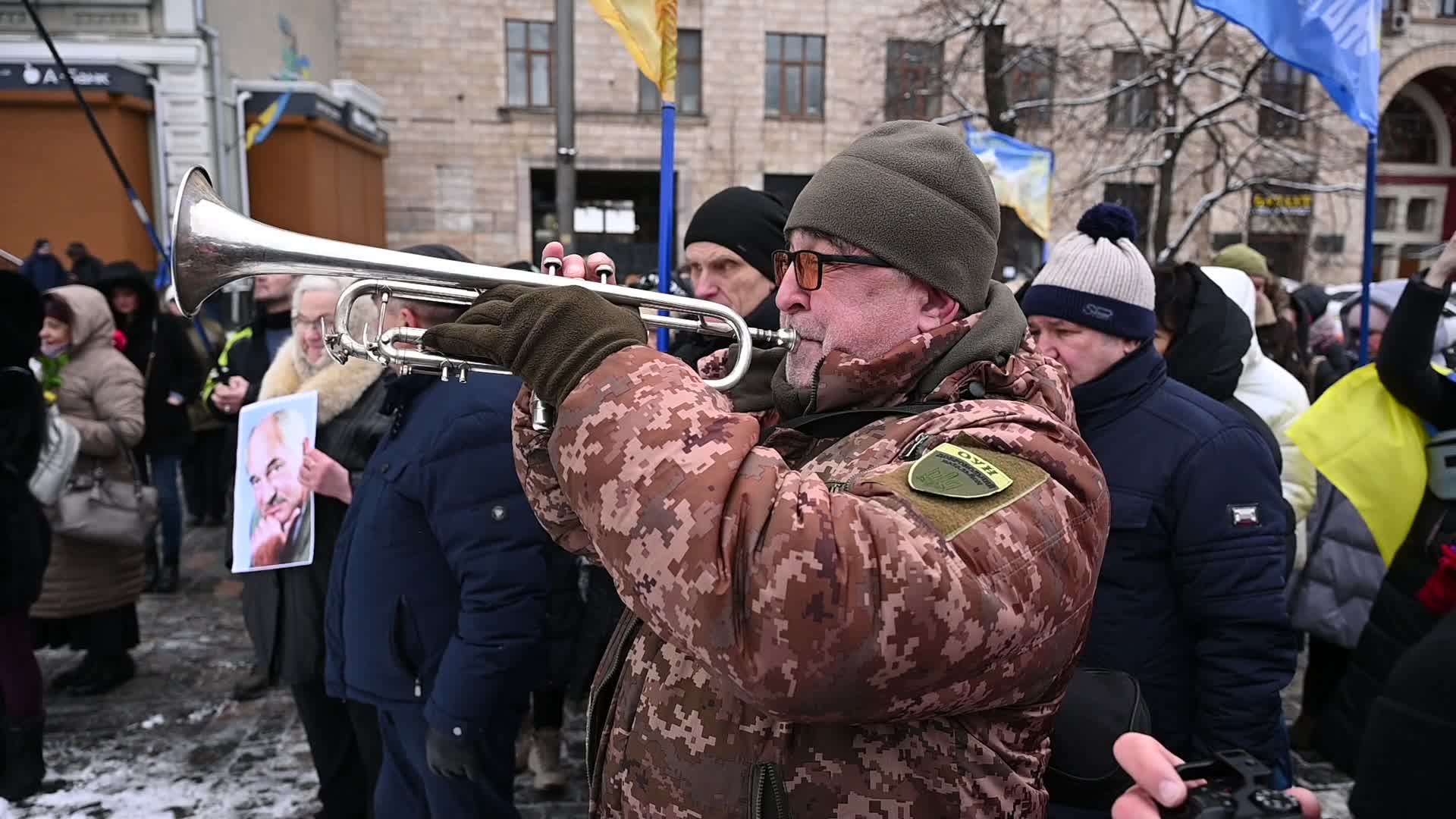 Ukrainians commemorate killed activists on the 10th anniversary of Euromaidan revolution in Kyiv, amid Russia's invasion of Ukraine
