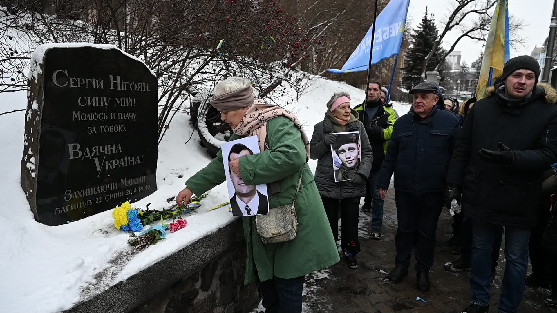 Ukrainians commemorate killed activists on the 10th anniversary of Euromaidan revolution in Kyiv, amid Russia's invasion of Ukraine
