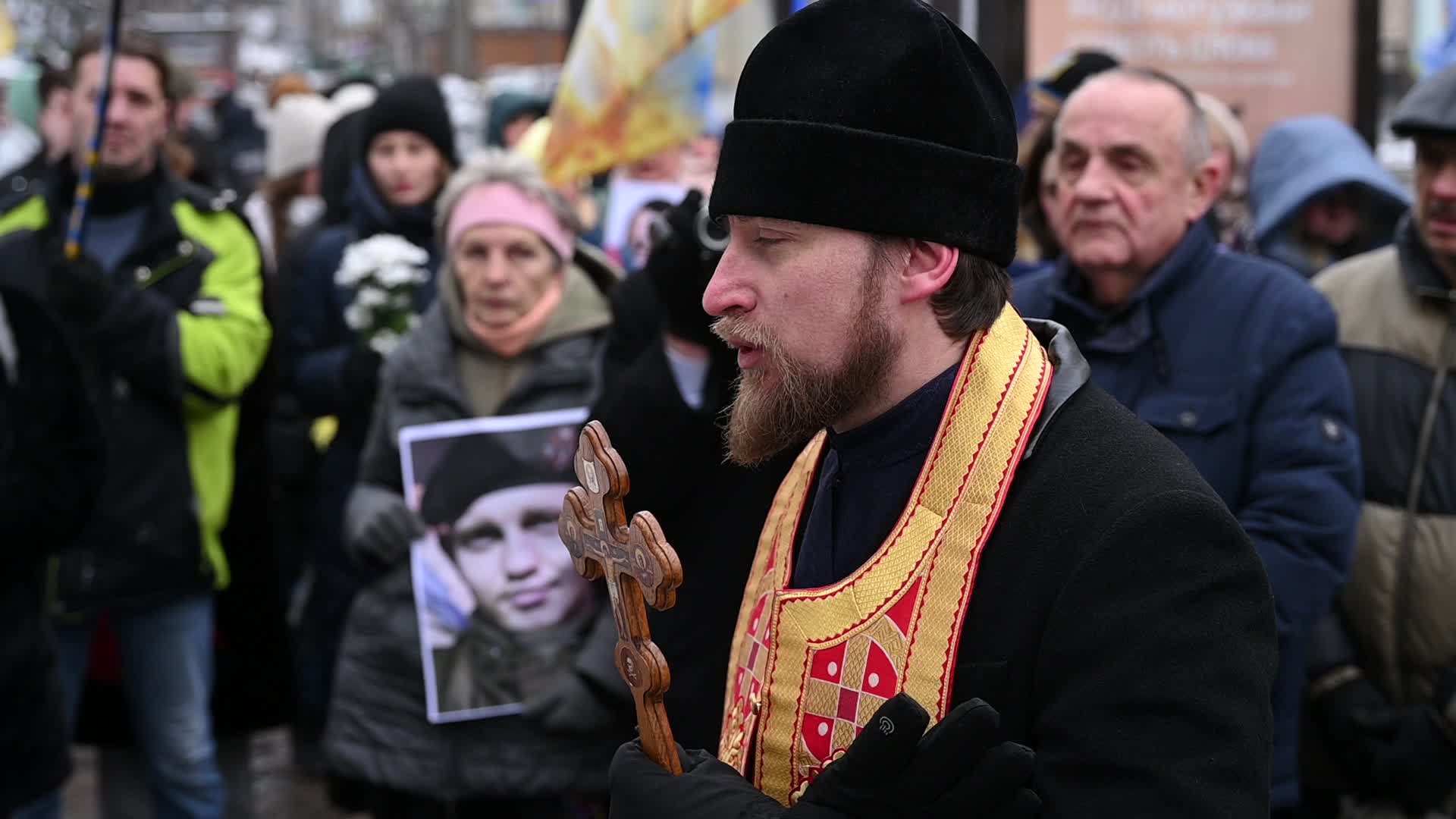 Ukrainians commemorate killed activists on the 10th anniversary of Euromaidan revolution in Kyiv, amid Russia's invasion of Ukraine
