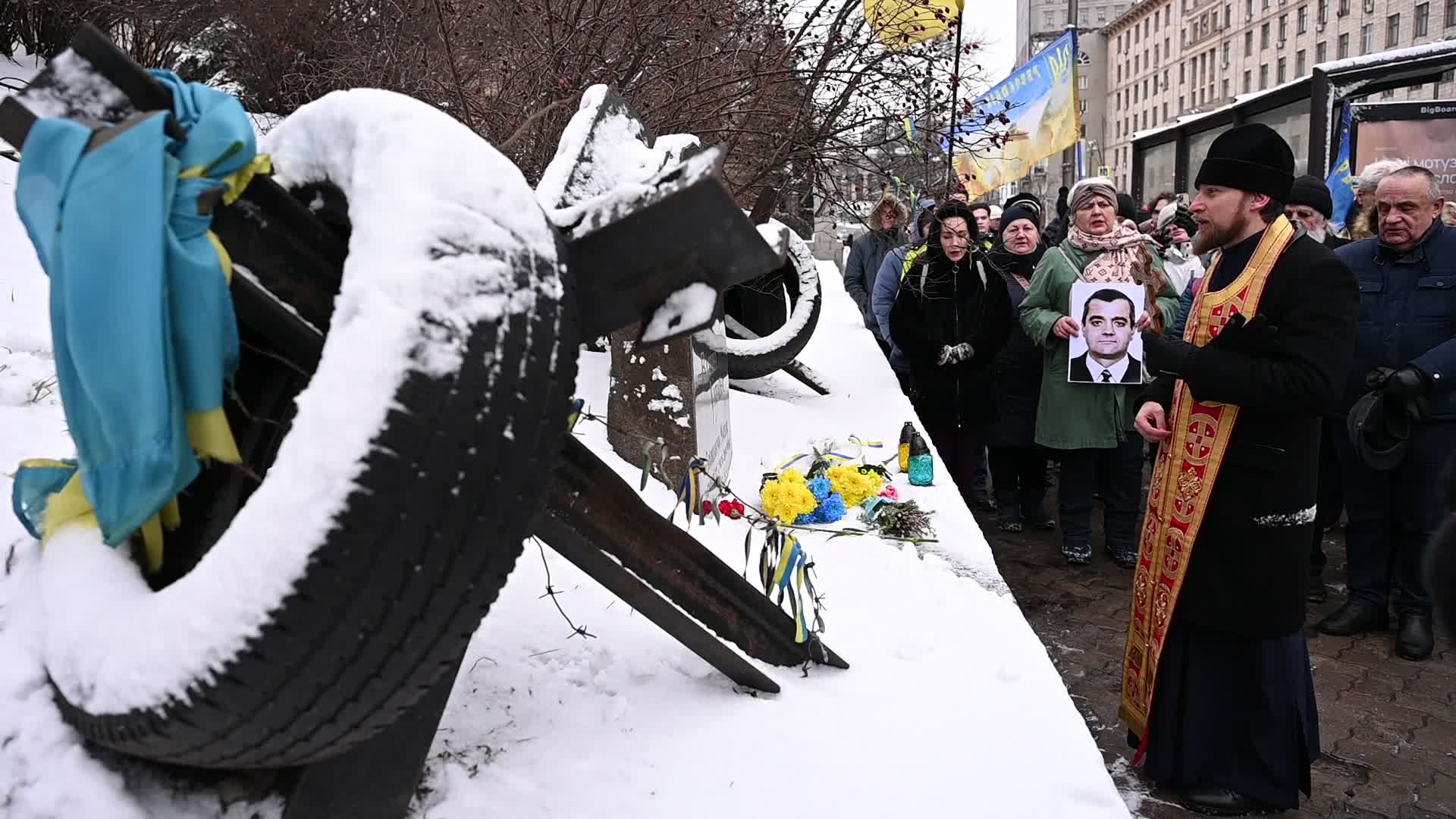 Ukrainians commemorate killed activists on the 10th anniversary of Euromaidan revolution in Kyiv, amid Russia's invasion of Ukraine
