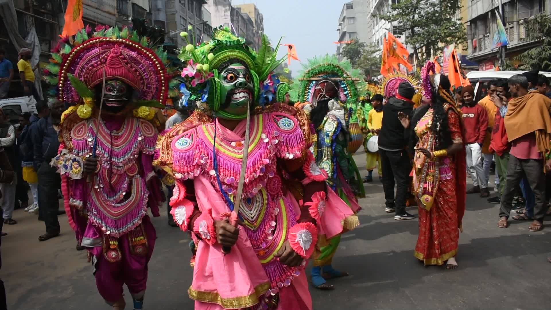 Devotees celebrate inauguration of Ayodha Ram temple in India.