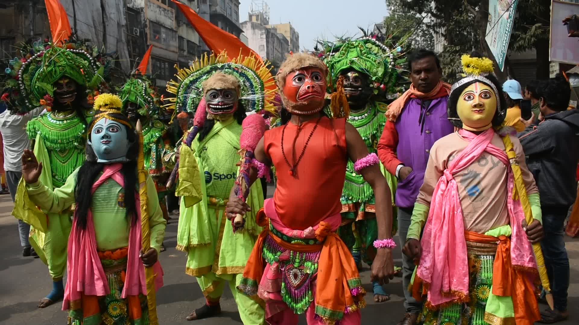 Devotees celebrate inauguration of Ayodha Ram temple in India.