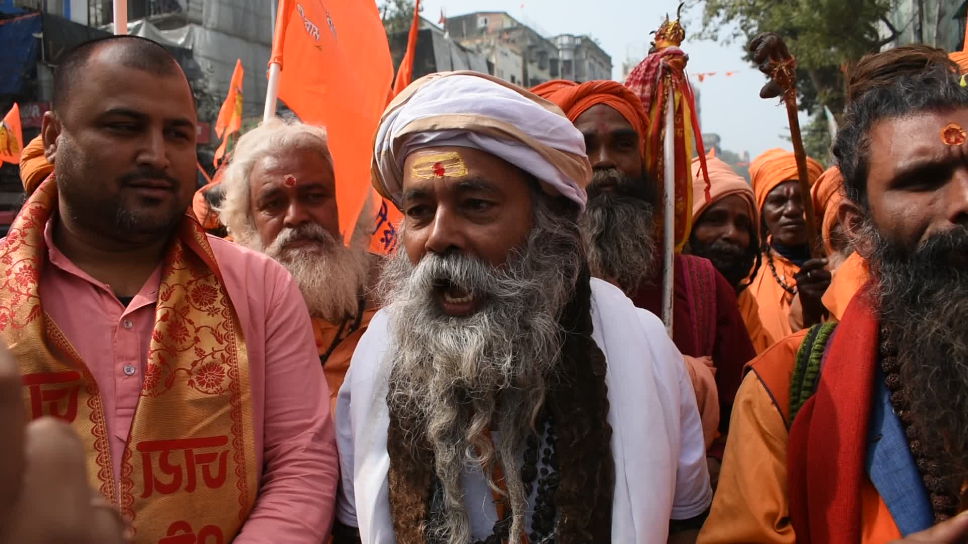 Devotees celebrate inauguration of Ayodha Ram temple in India.