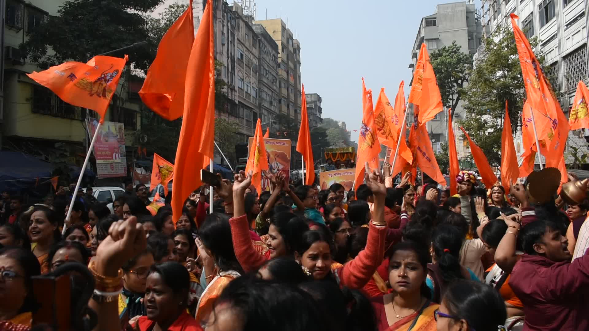 Devotees celebrate inauguration of Ayodha Ram temple in India.