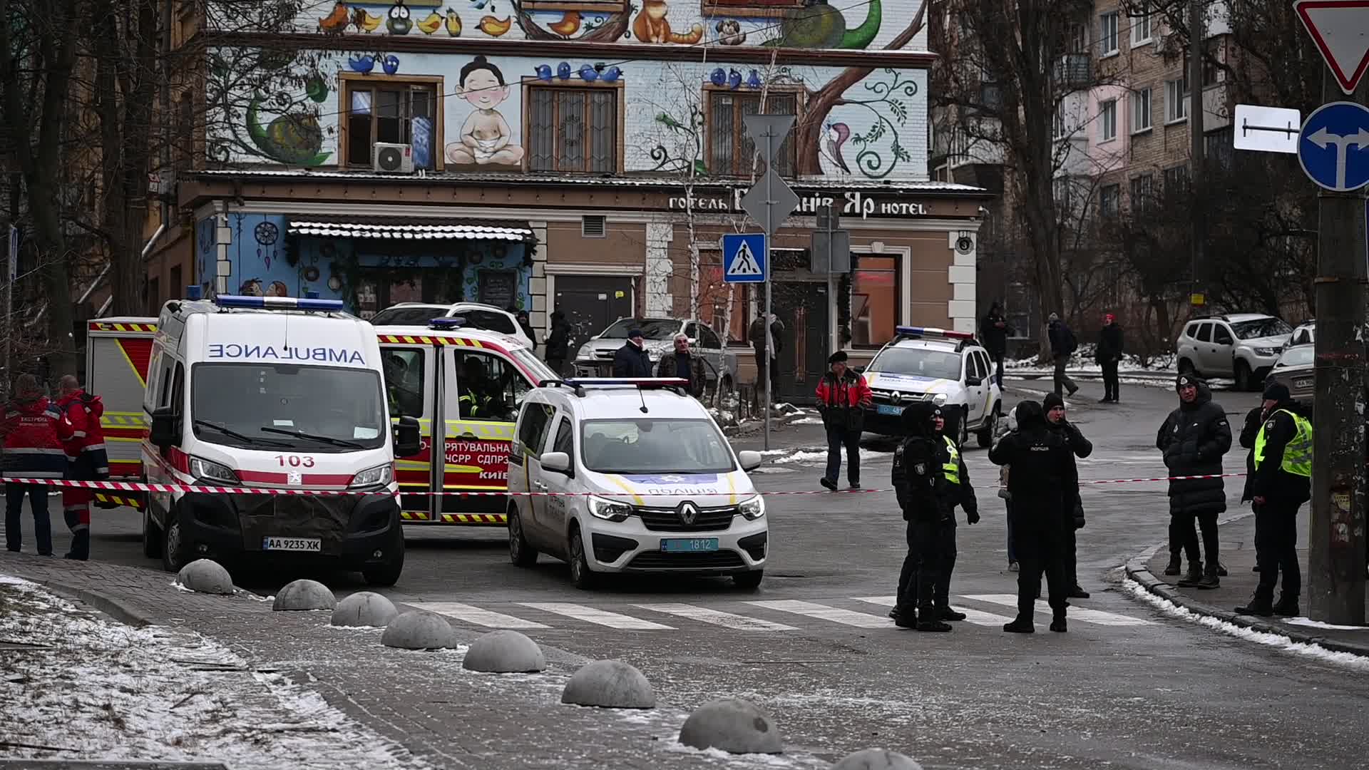 At least 22 people injured in air strikes in Kyiv, amid Russian invasion of Ukraine.