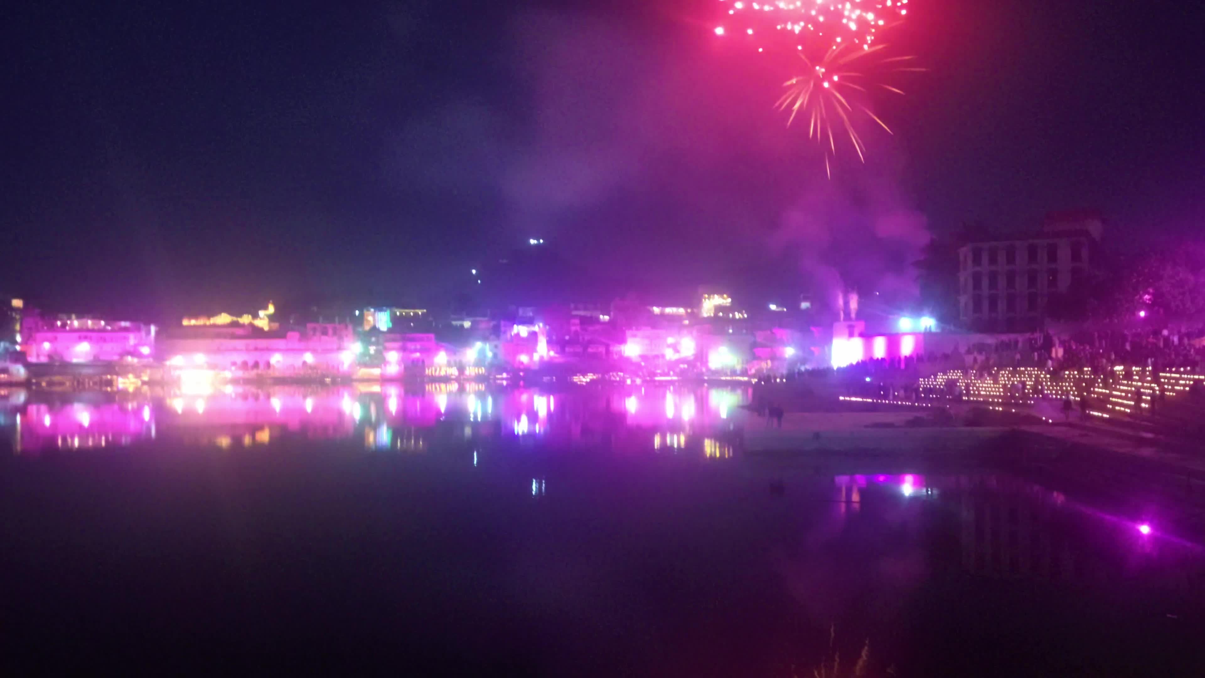  Fireworks and Lights at Pushkar for Ram Temple Consecration