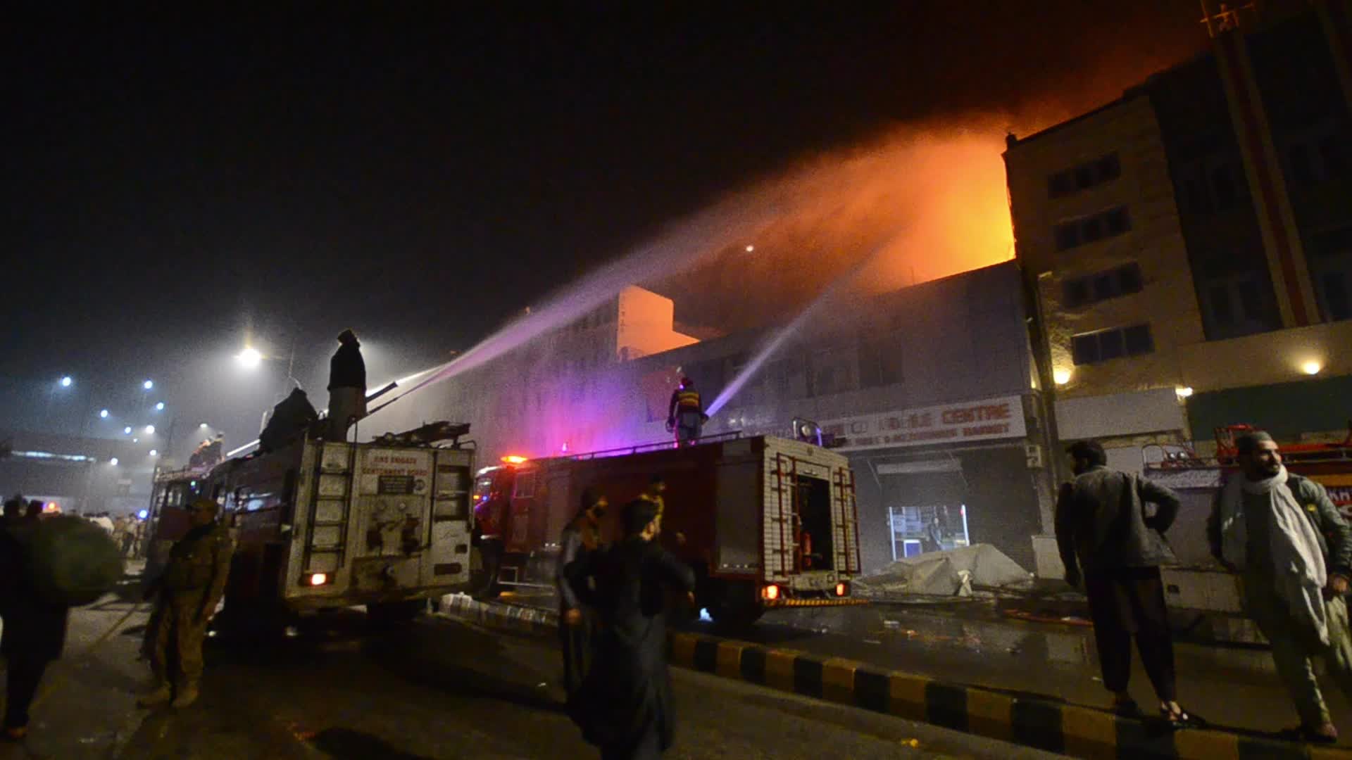 Fire destroys mobile phone market in Peshawar