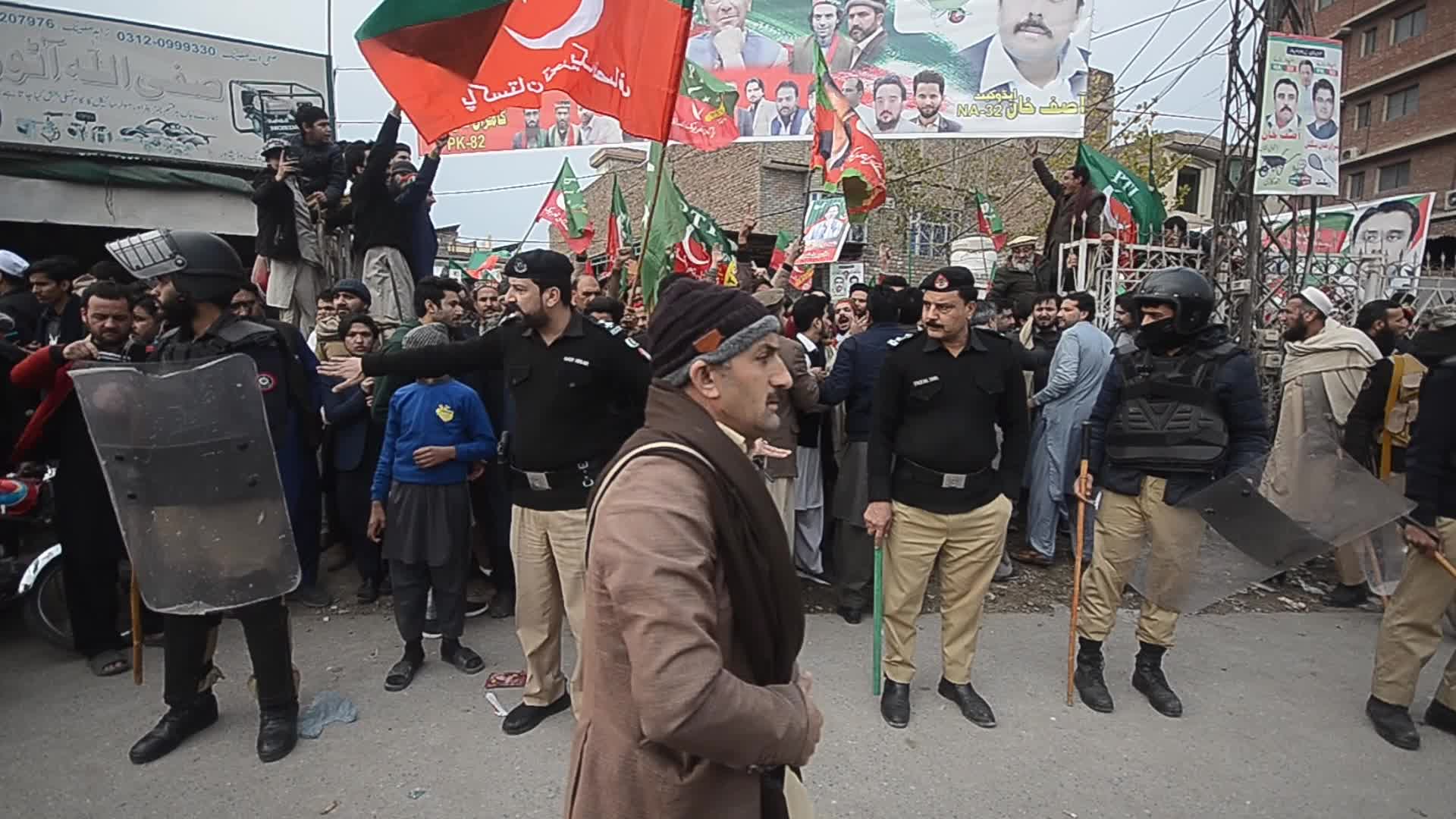 PTI supporters hold election campaign and protest in Pakistan 