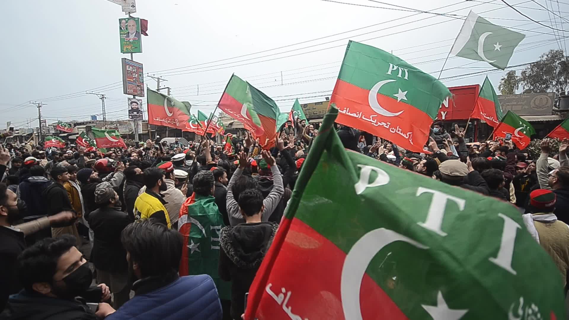 PTI supporters hold election campaign and protest in Pakistan 