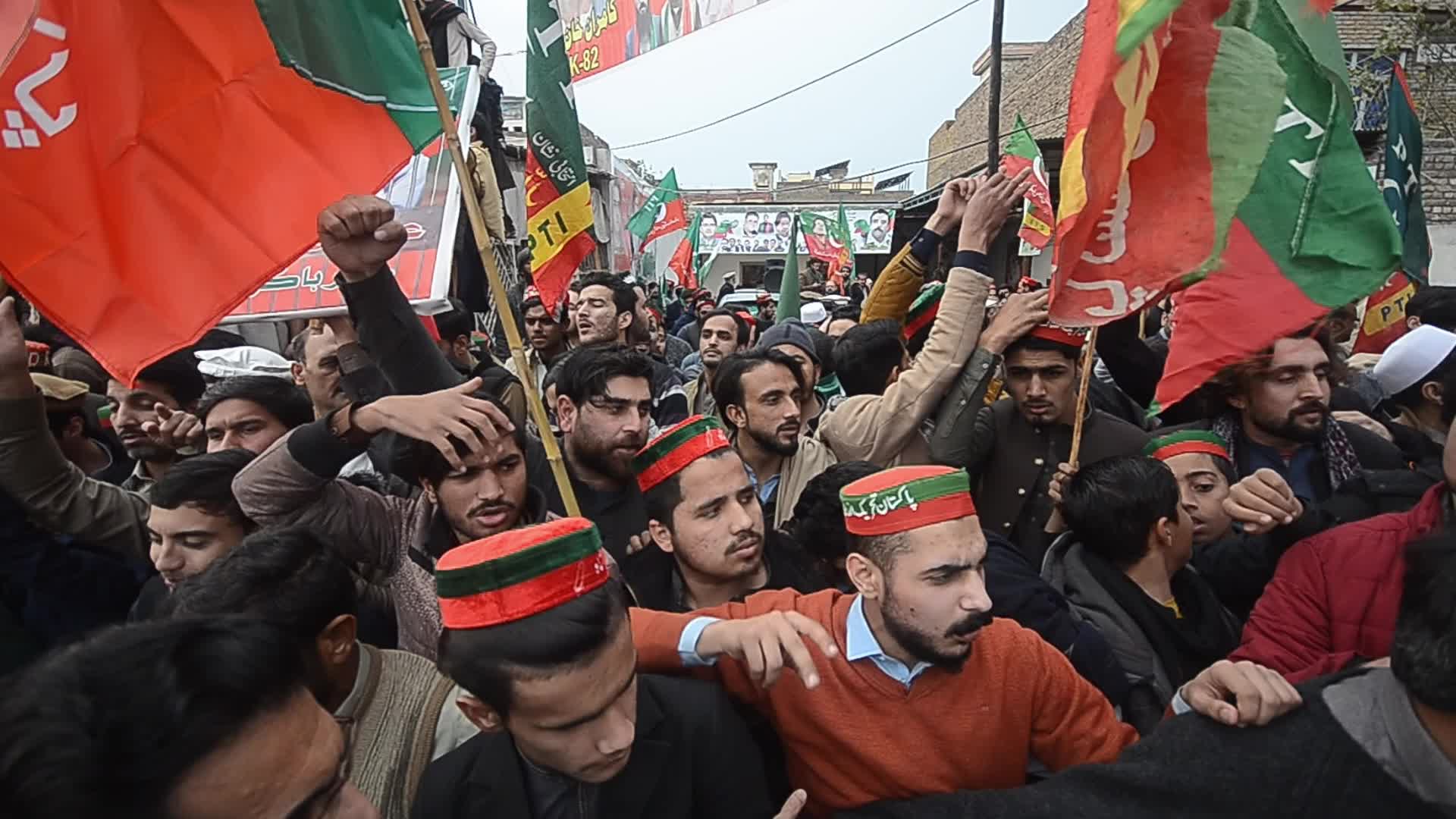 PTI supporters hold election campaign and protest in Pakistan 