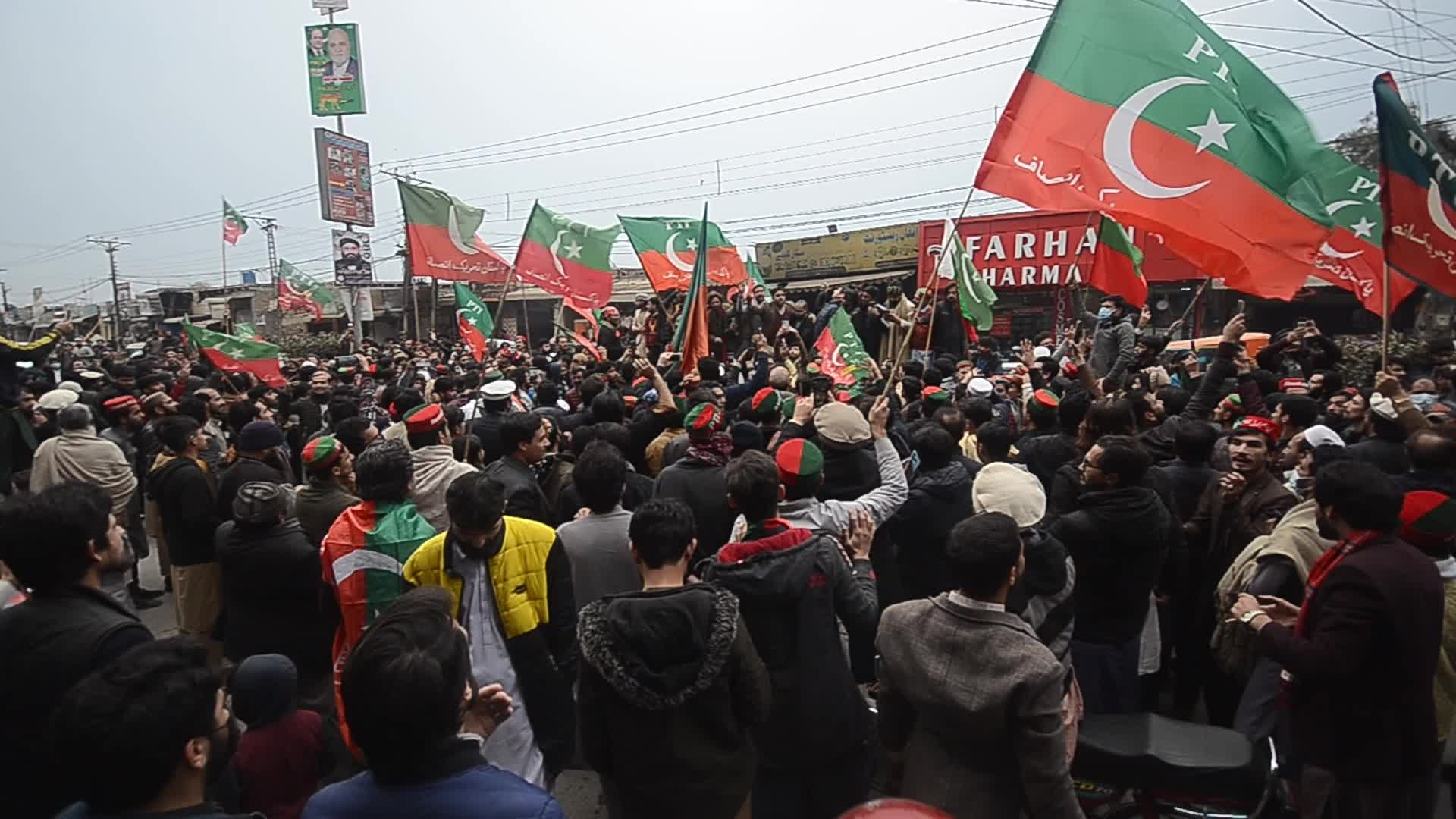 PTI supporters hold election campaign and protest in Pakistan 