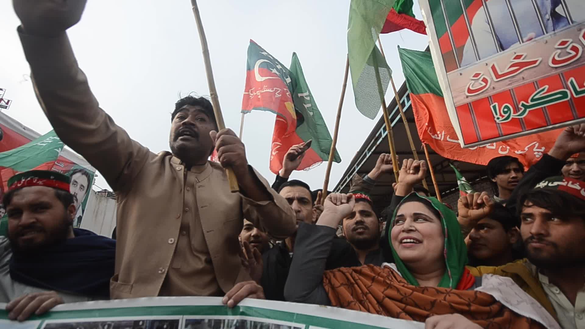 PTI supporters hold election campaign and protest in Pakistan 