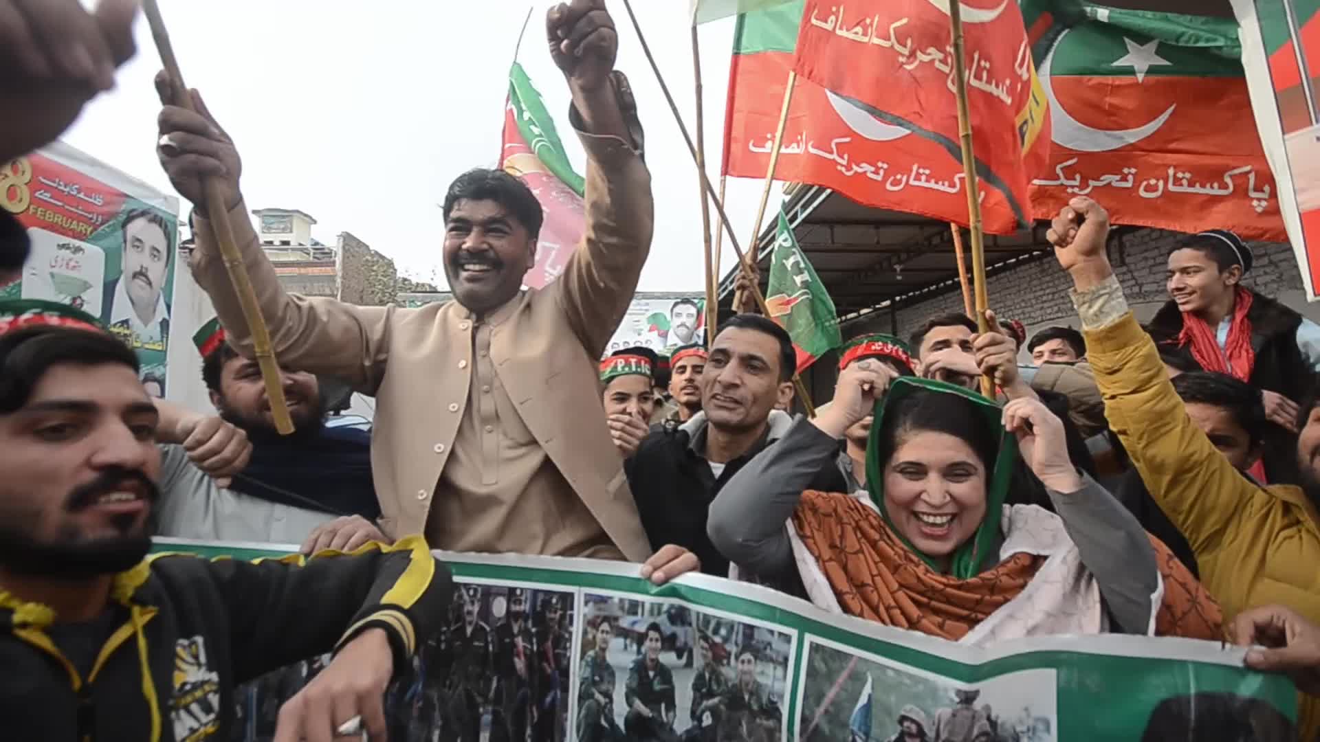PTI supporters hold election campaign and protest in Pakistan 