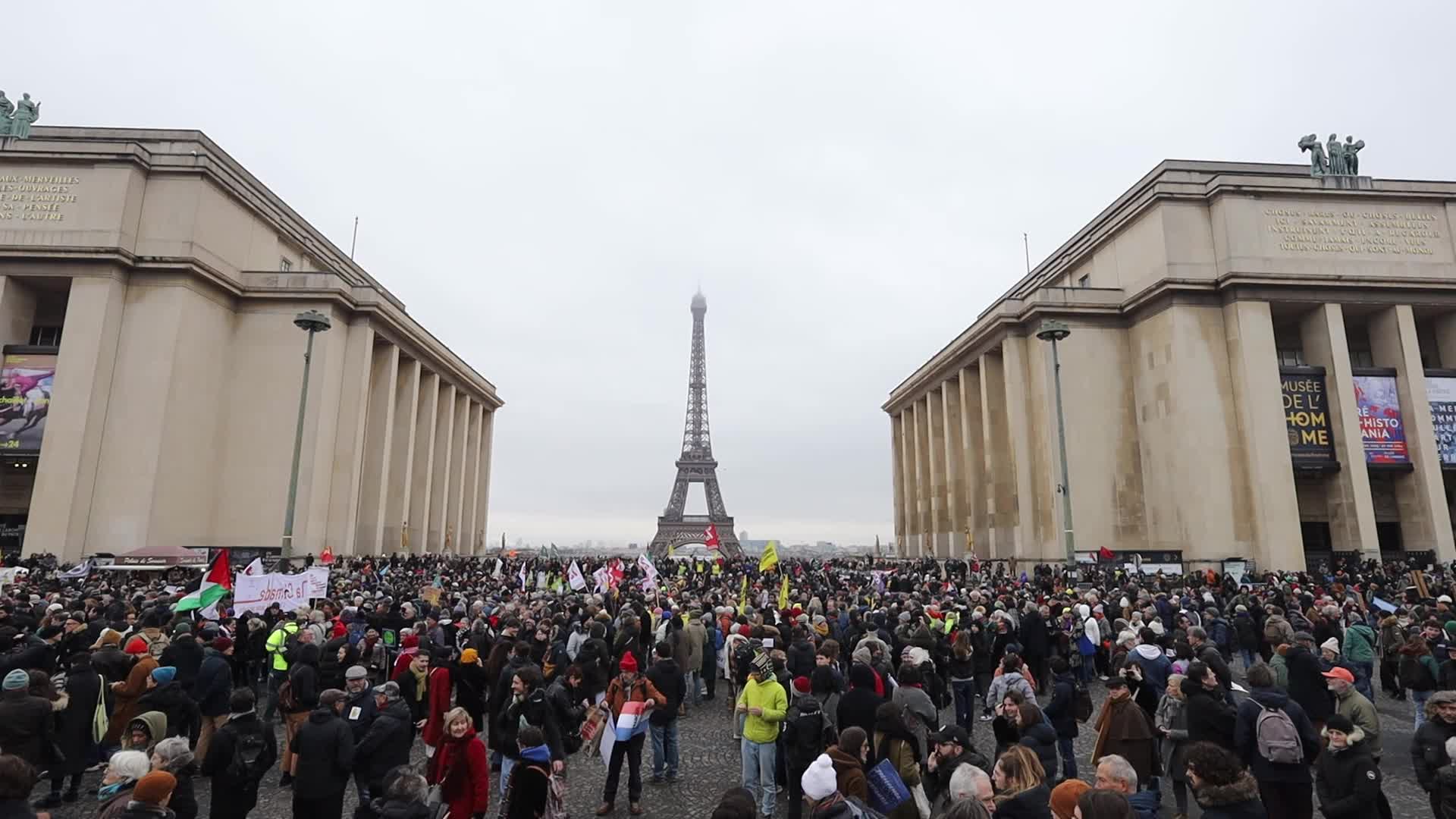 Demonstration in Paris against the immigration law.
