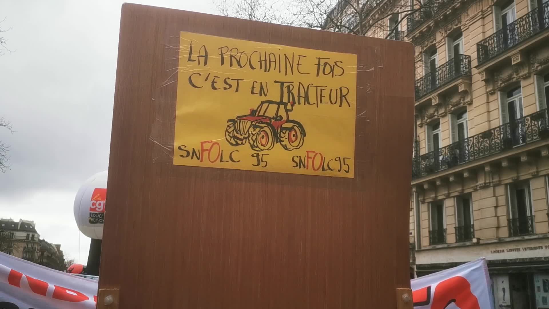 Strike and rally called by French teaching unions over pay and conditions in Paris