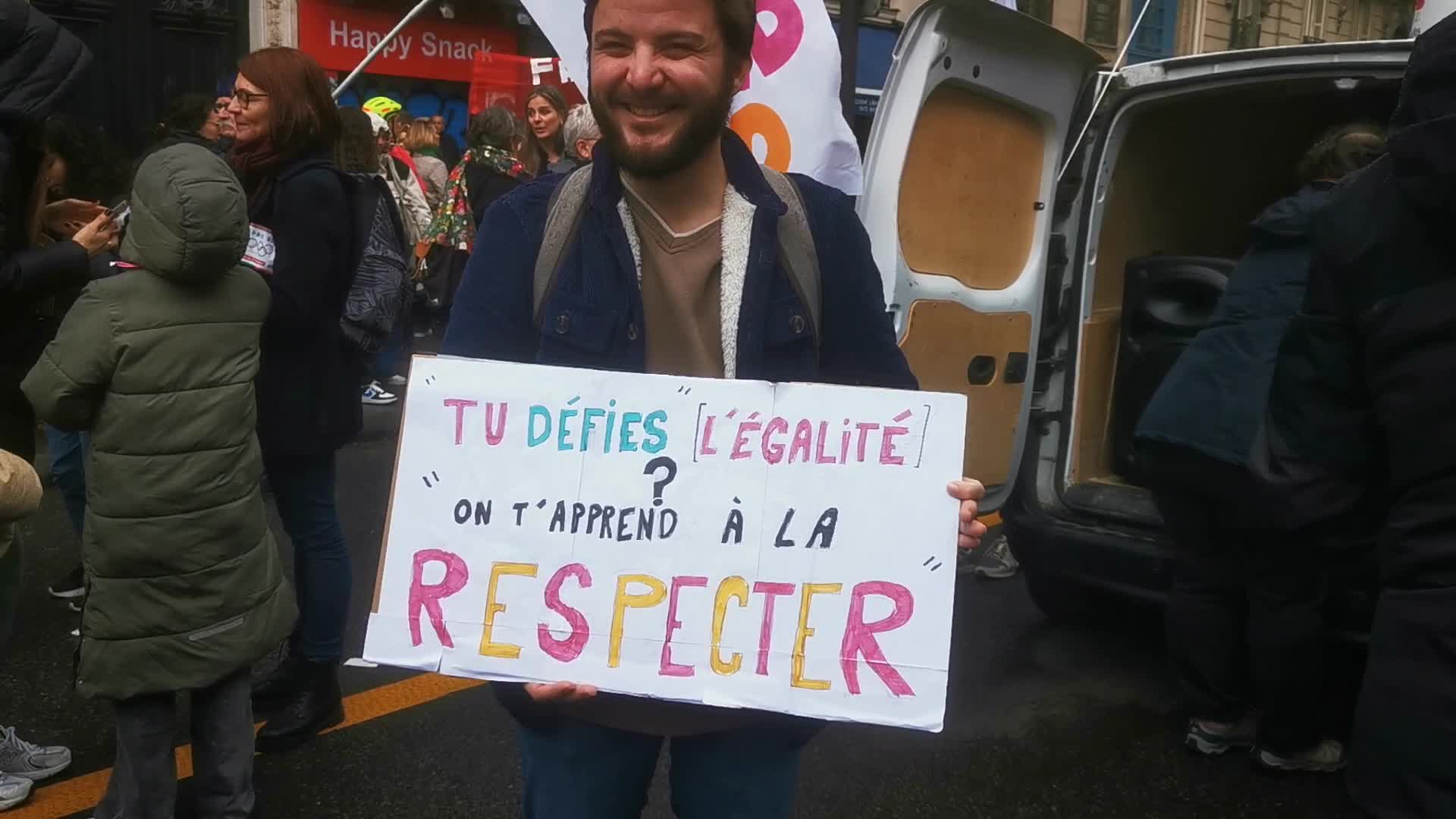 Strike and rally called by French teaching unions over pay and conditions in Paris