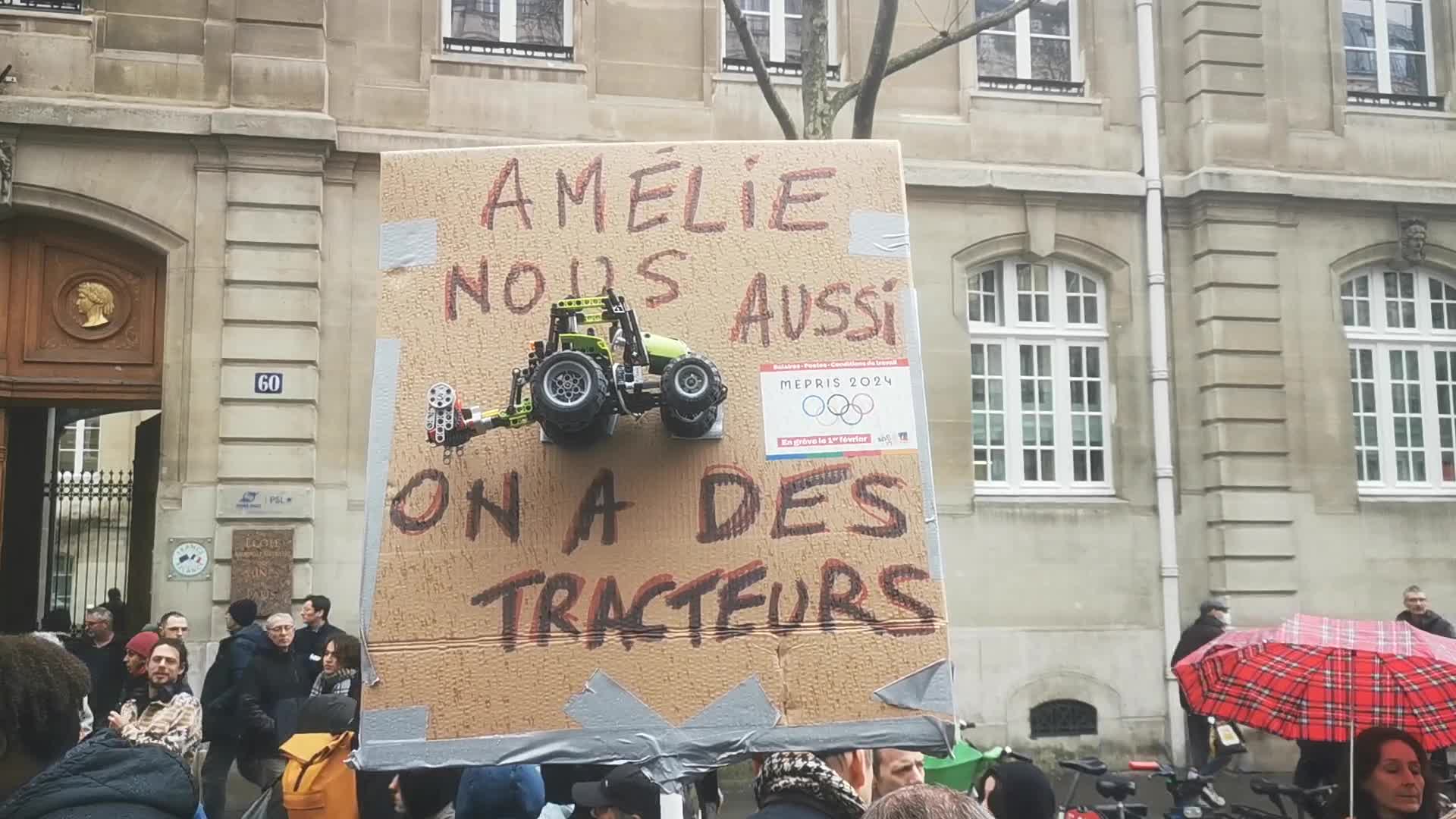 Strike and rally called by French teaching unions over pay and conditions in Paris