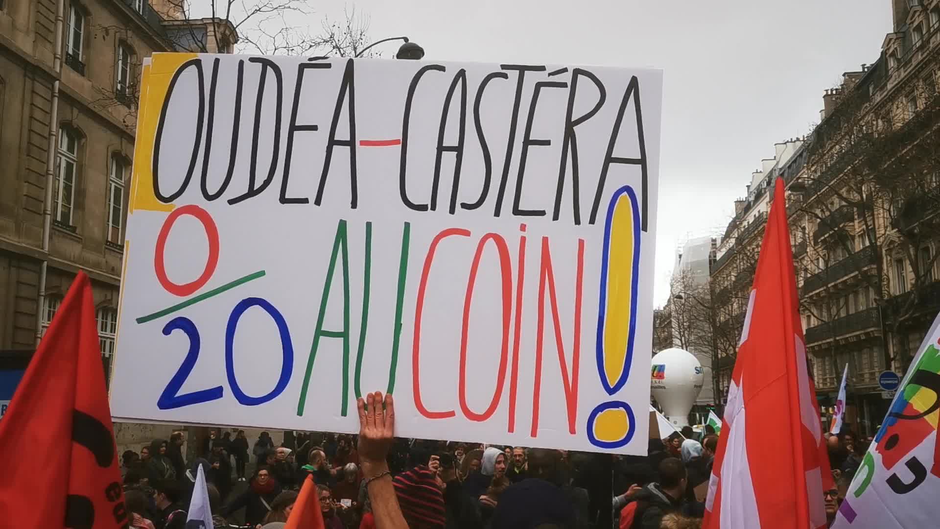 Strike and rally called by French teaching unions over pay and conditions in Paris