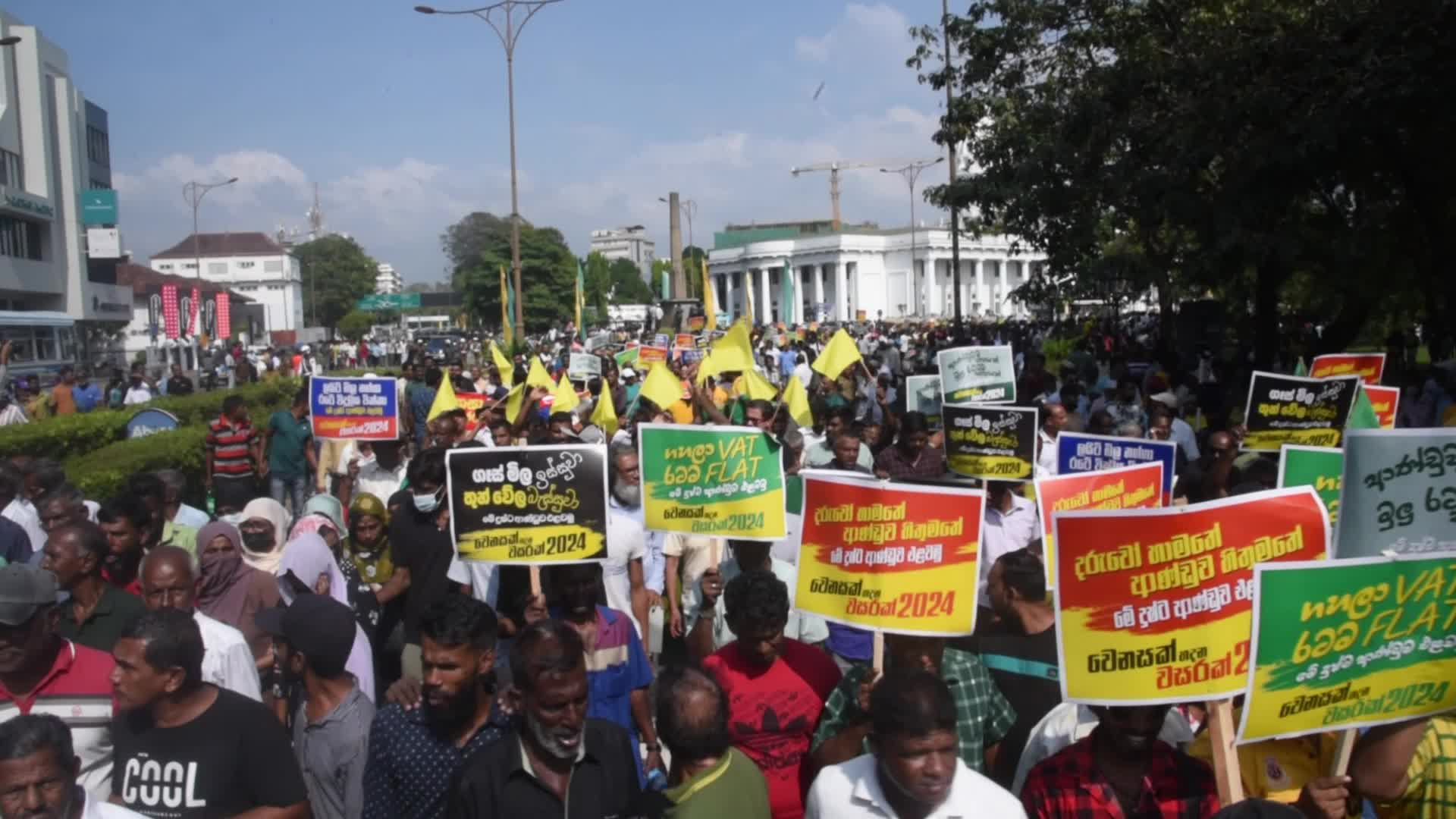 Protest In Colombo Against High Taxes and Hikes In Fuel And Energy Prices