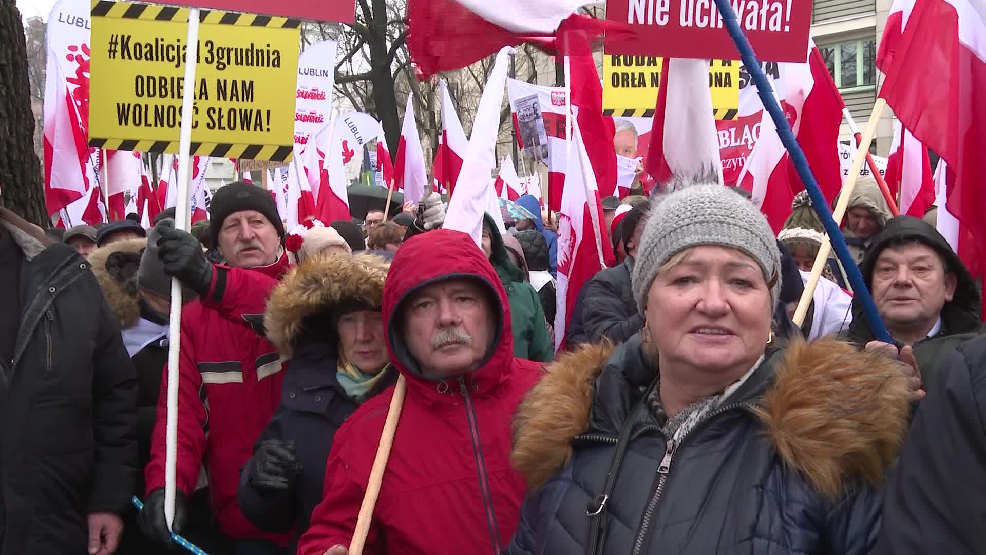 Right wing opposition protest in Warsaw, Poland