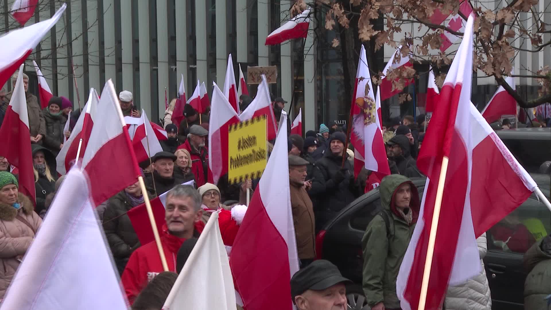 Right wing opposition protest in Warsaw, Poland