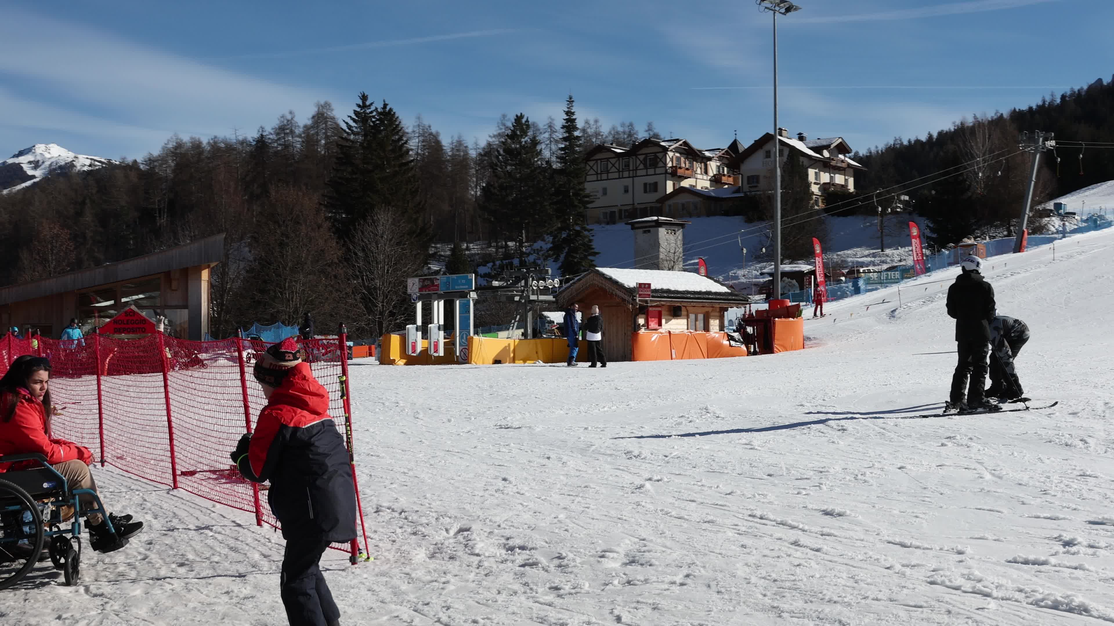 People Skiing In Monte Baranci, San Candido