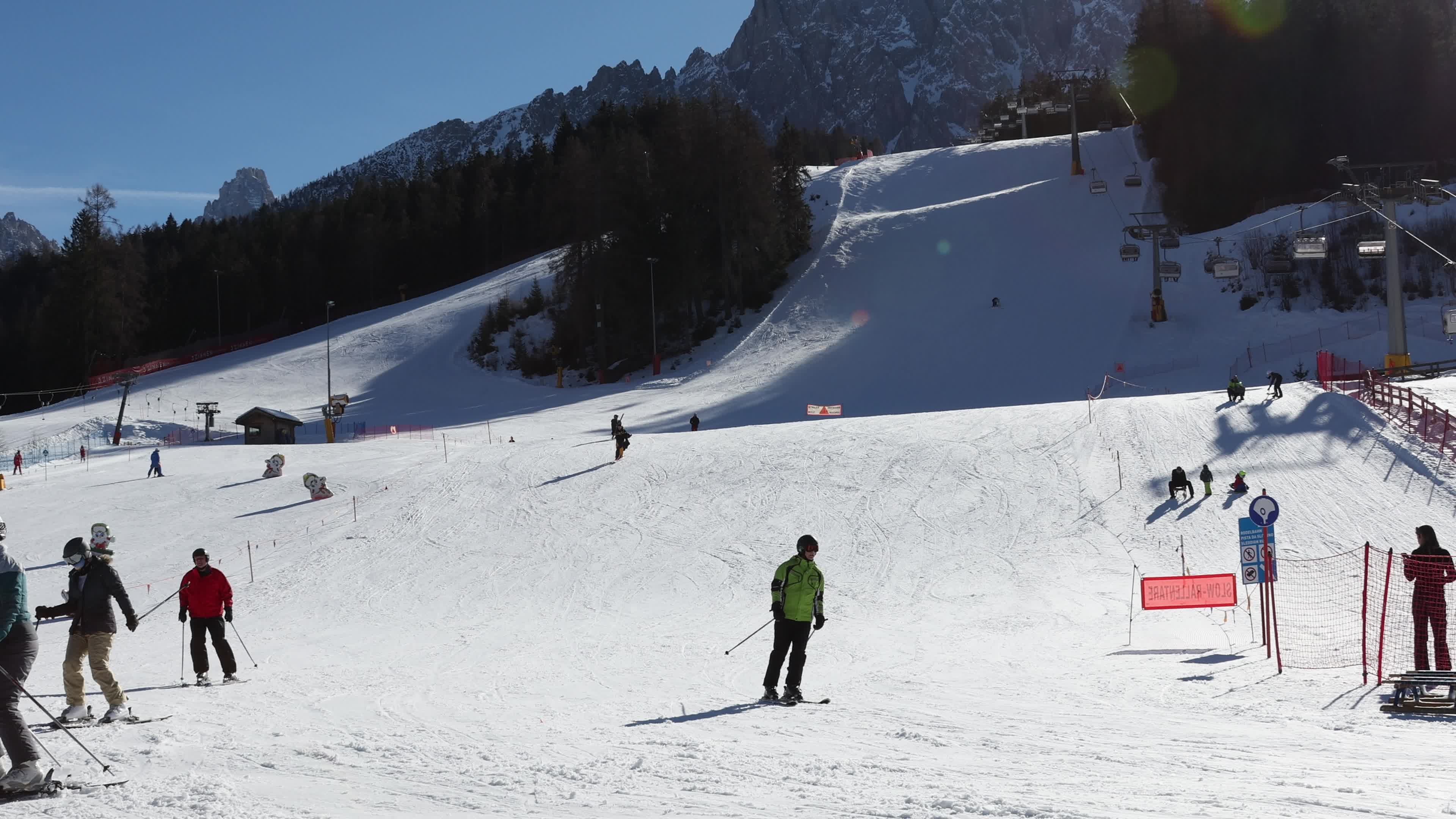 People Skiing In Monte Baranci, San Candido