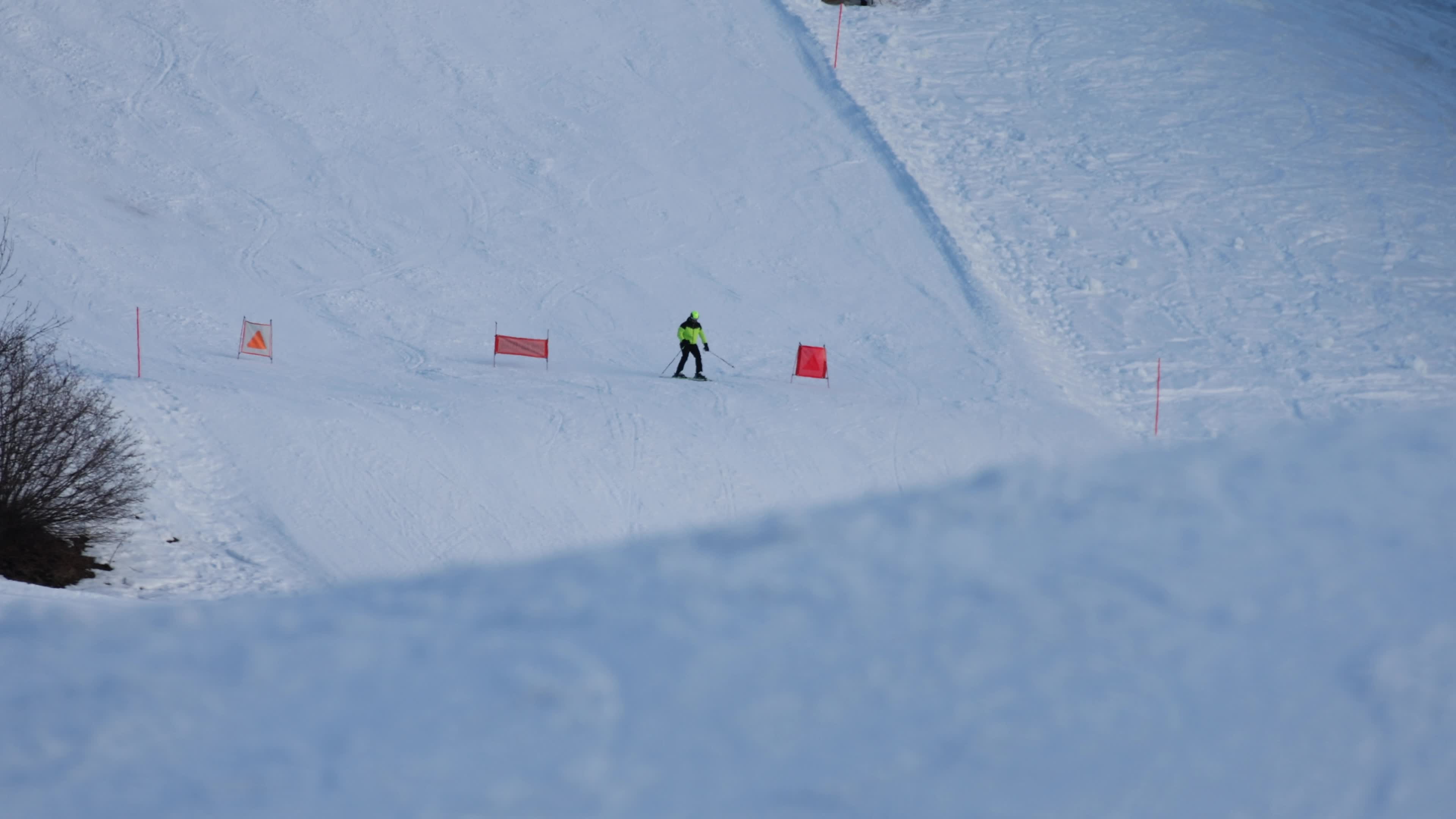 People skiing in Monte Elmo, Italian Dolomites