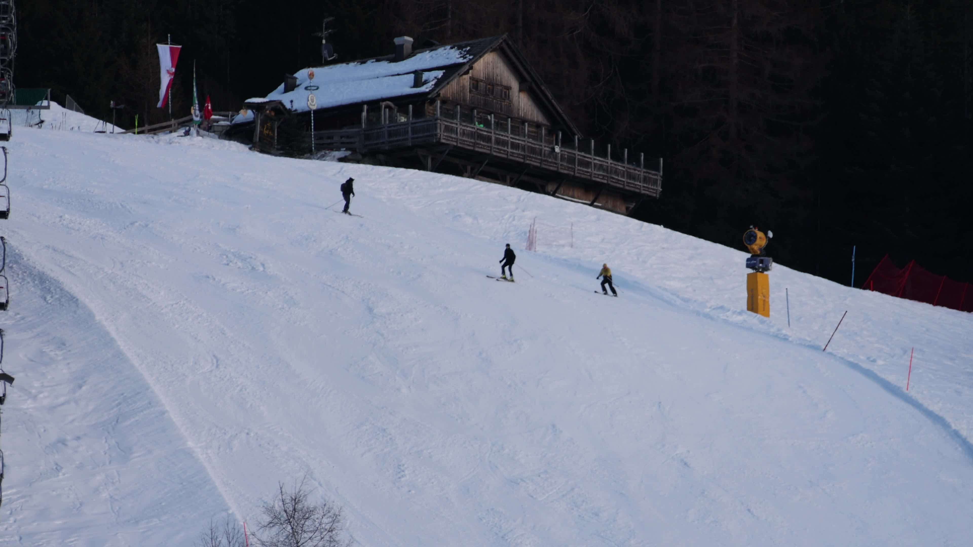 People skiing in Monte Elmo, Italian Dolomites