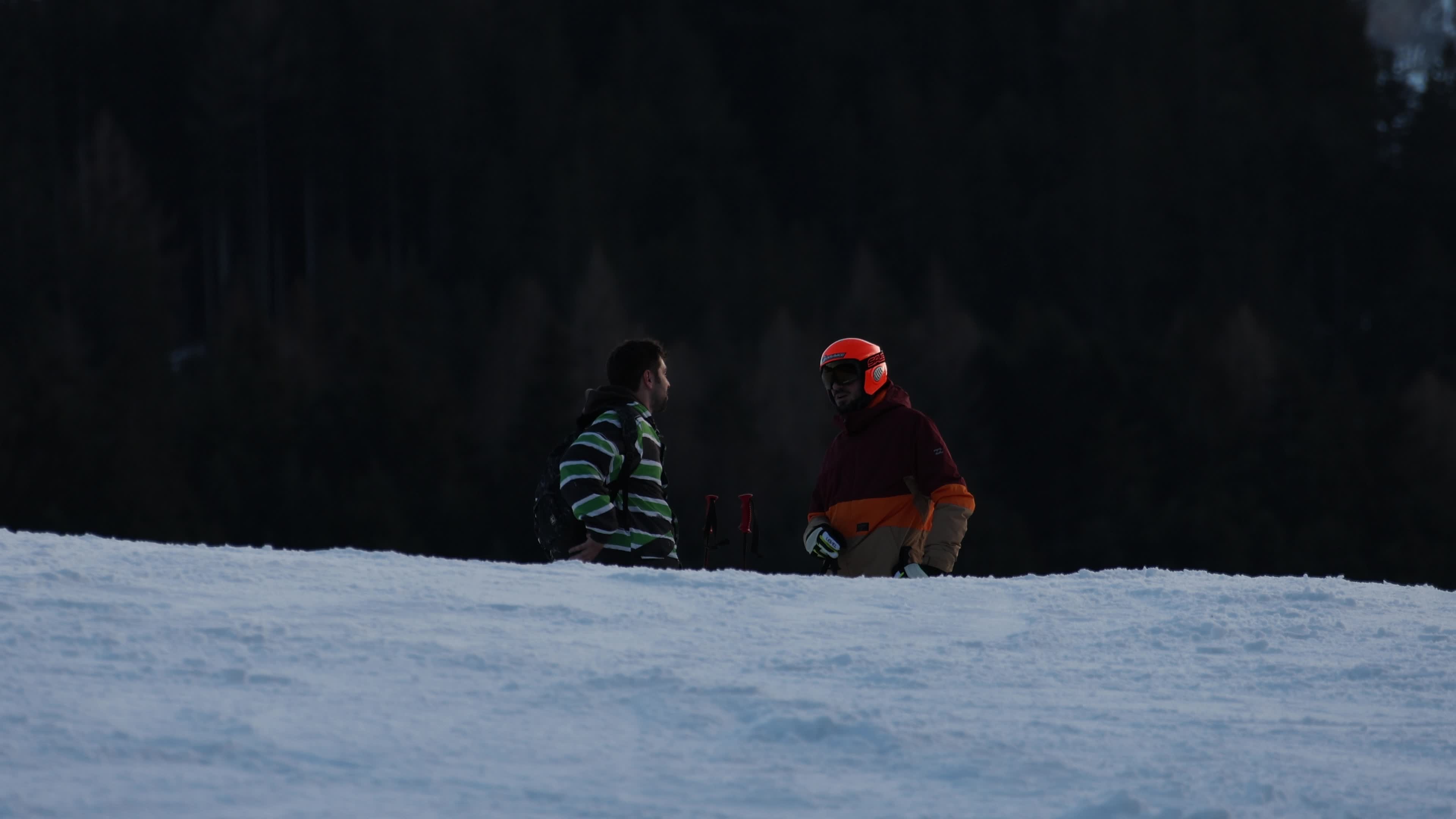 People skiing in Monte Elmo, Italian Dolomites