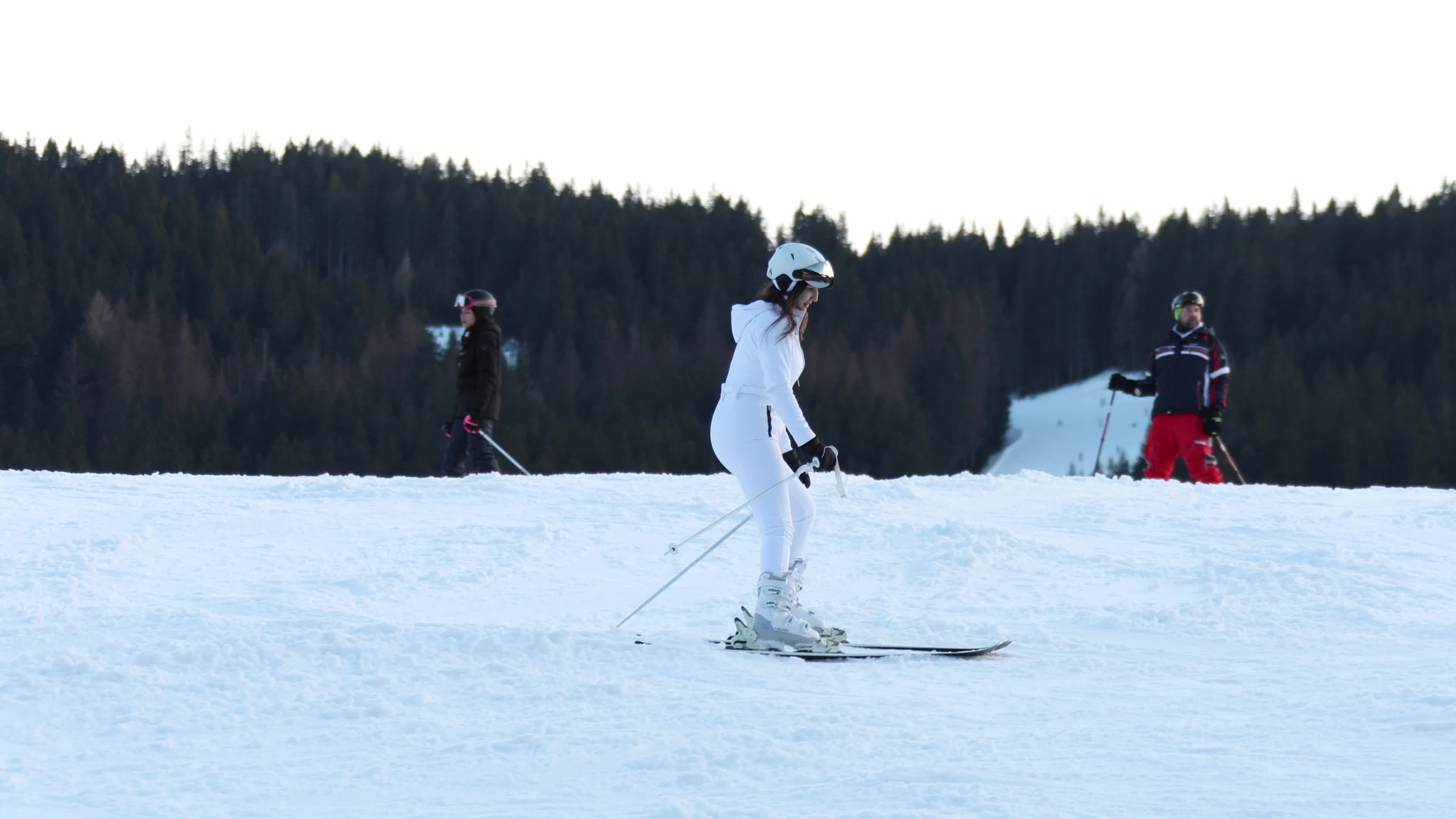 People skiing in Monte Elmo, Italian Dolomites