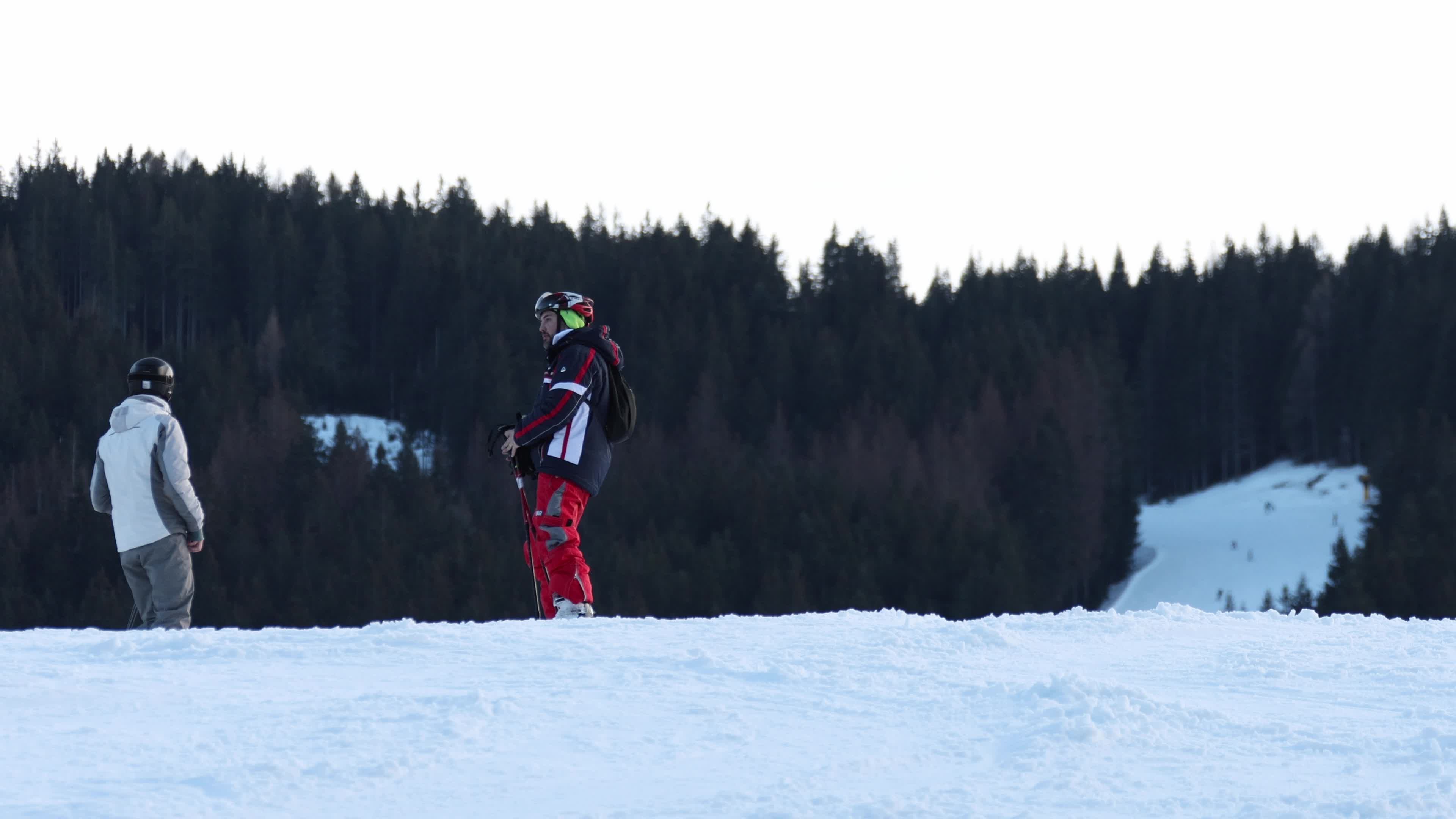 People skiing in Monte Elmo, Italian Dolomites