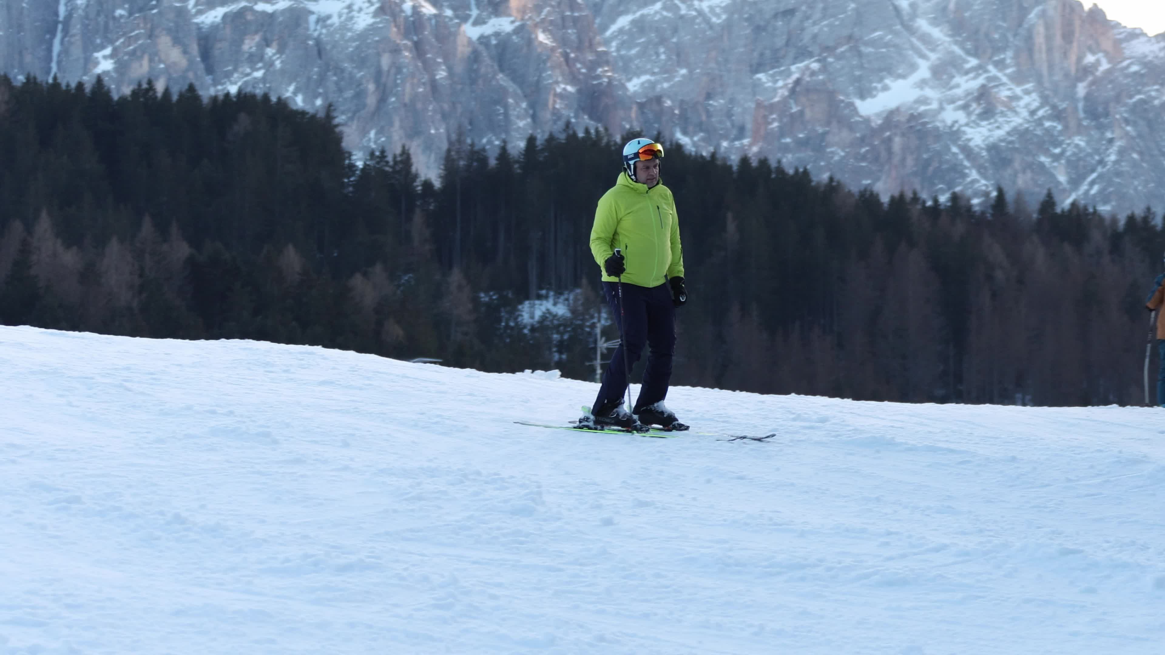 People skiing in Monte Elmo, Italian Dolomites