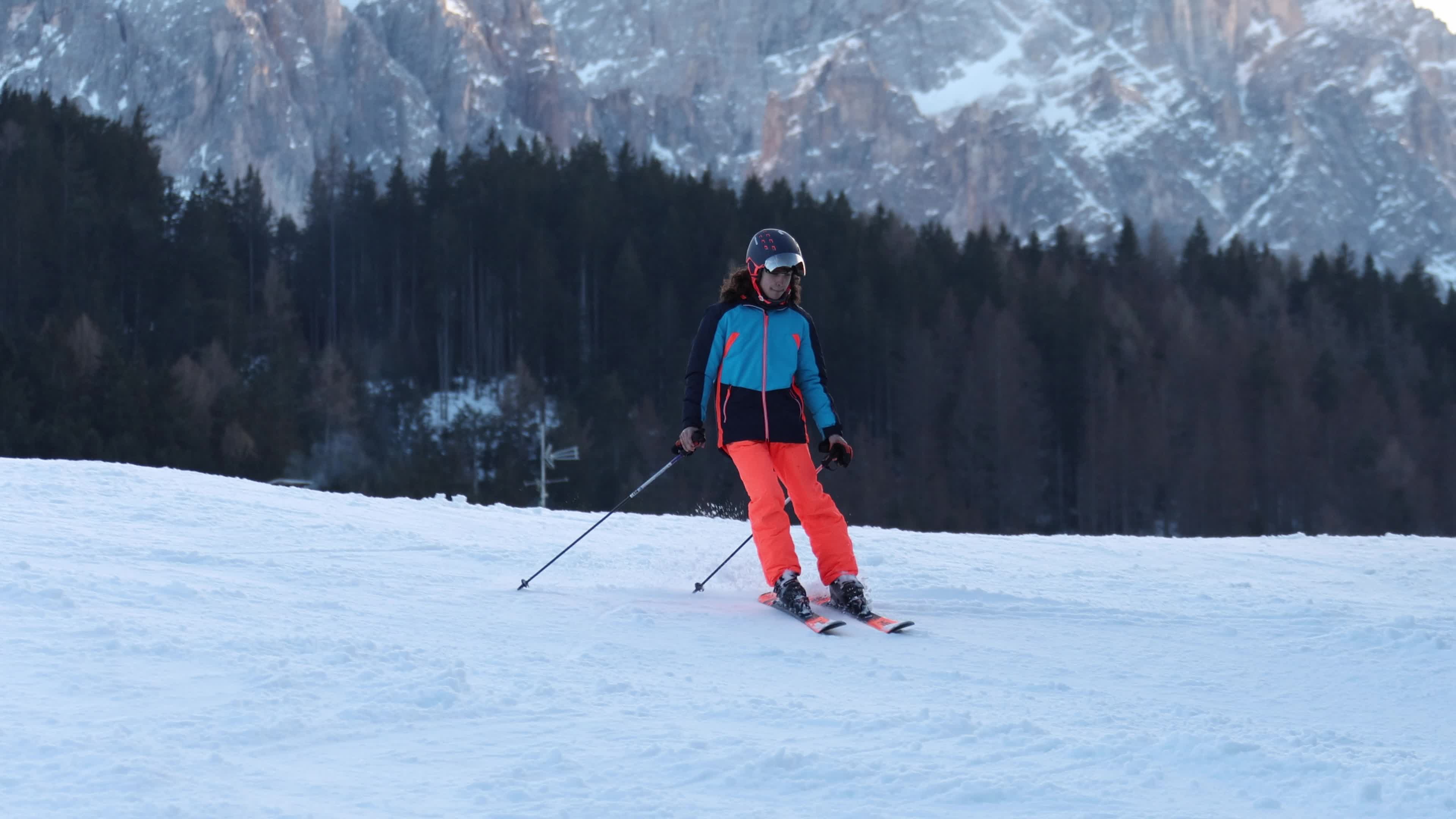 People skiing in Monte Elmo, Italian Dolomites