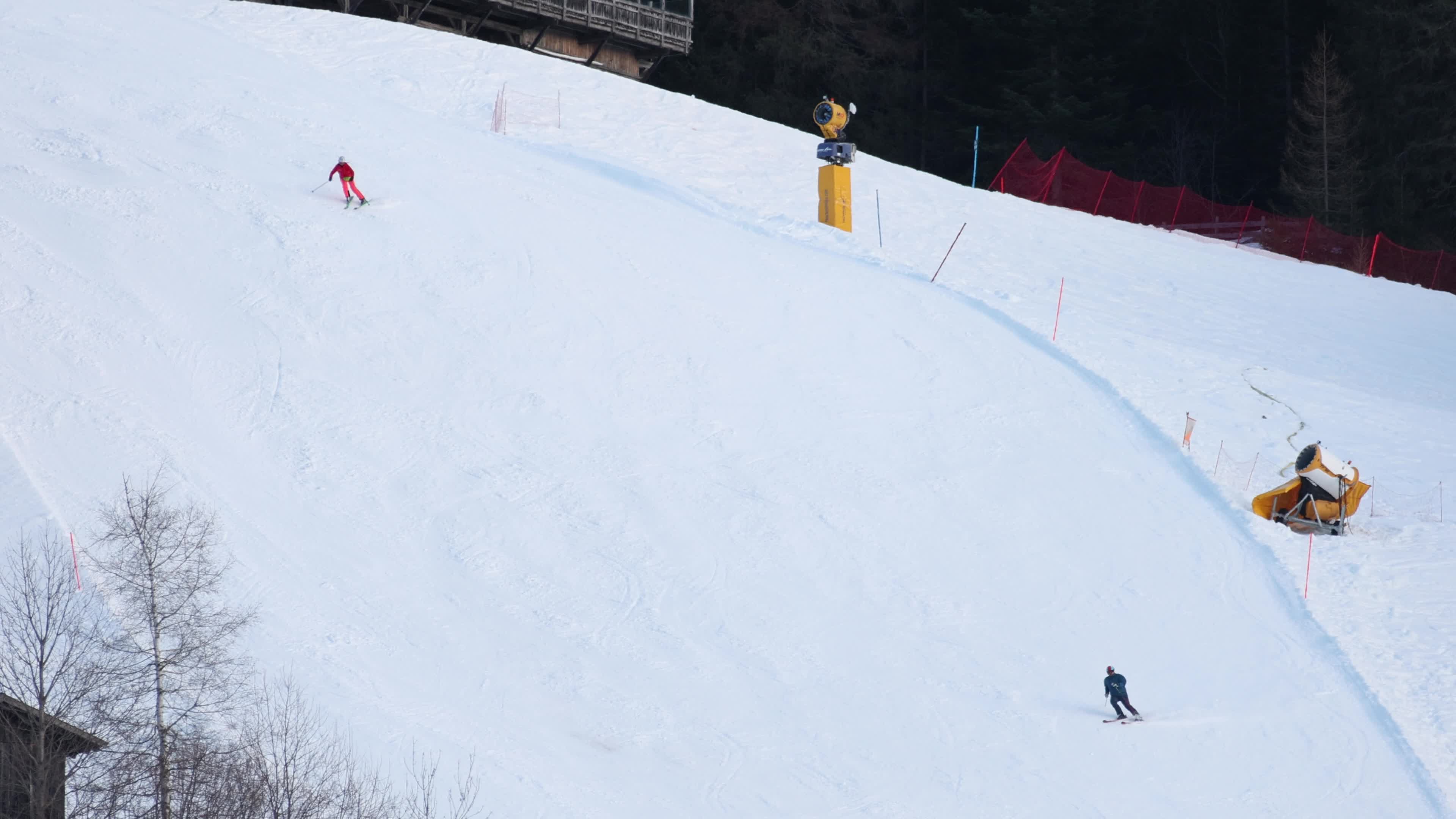 People skiing in Monte Elmo, Italian Dolomites