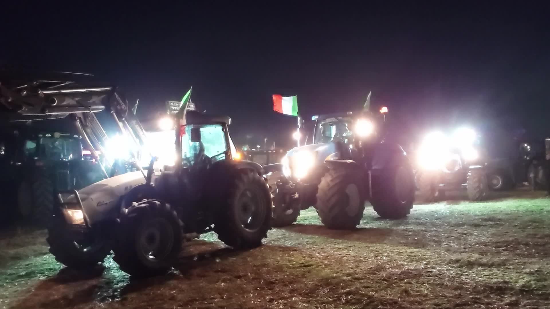 Protesting farmers gather at the outskirt of Rome