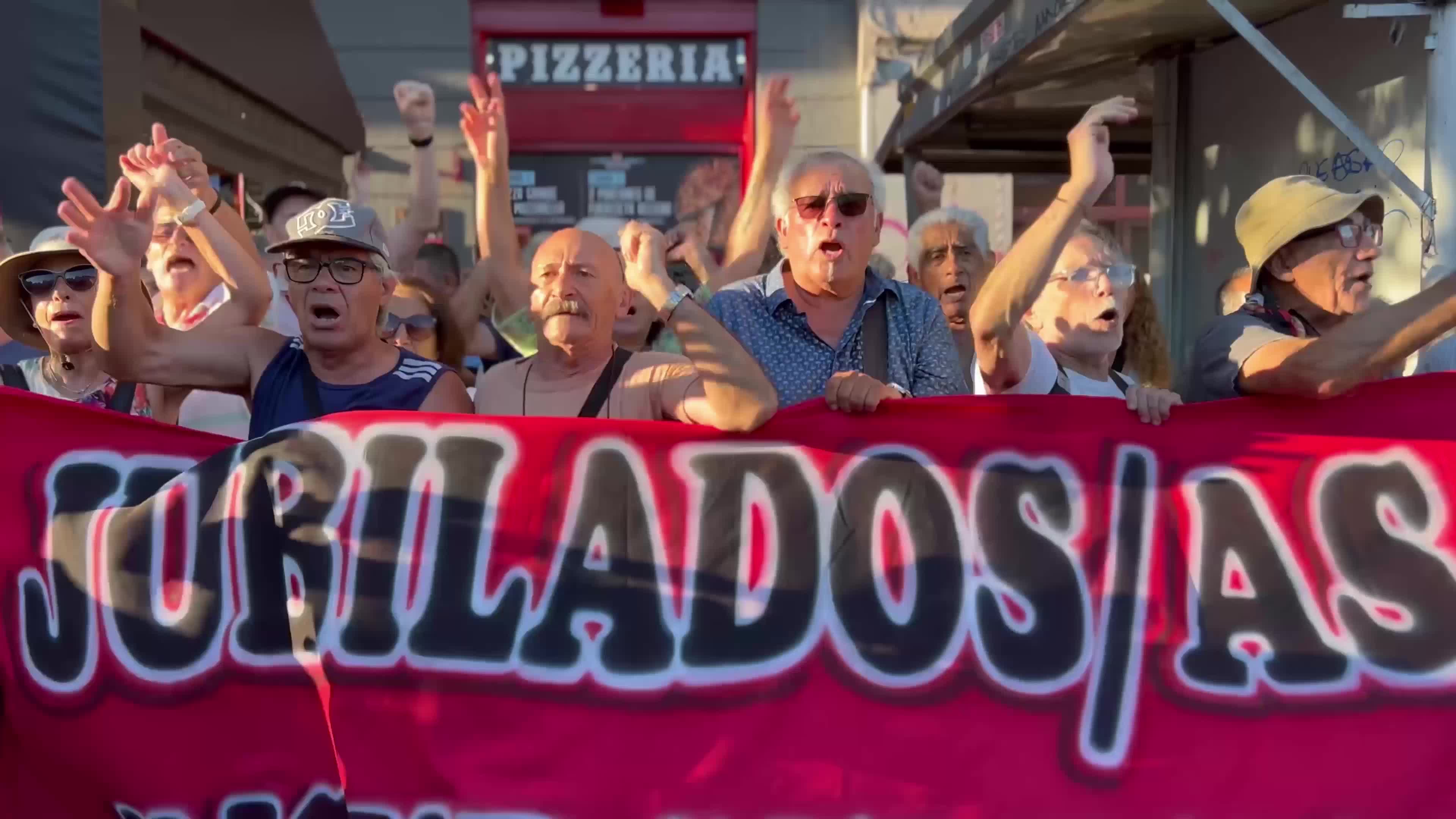 Protesters in front of Congress in Argentina