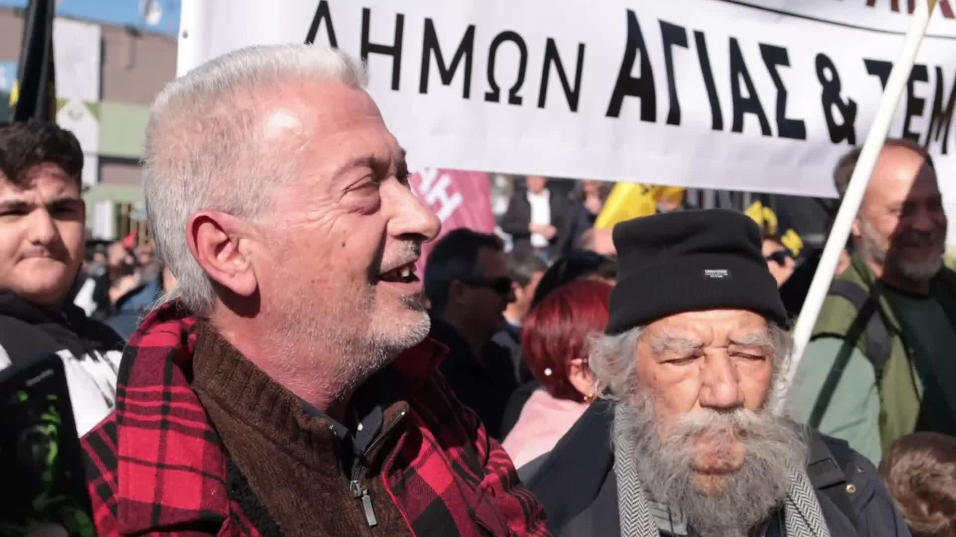 Protesting farmers rally in Thessaloniki