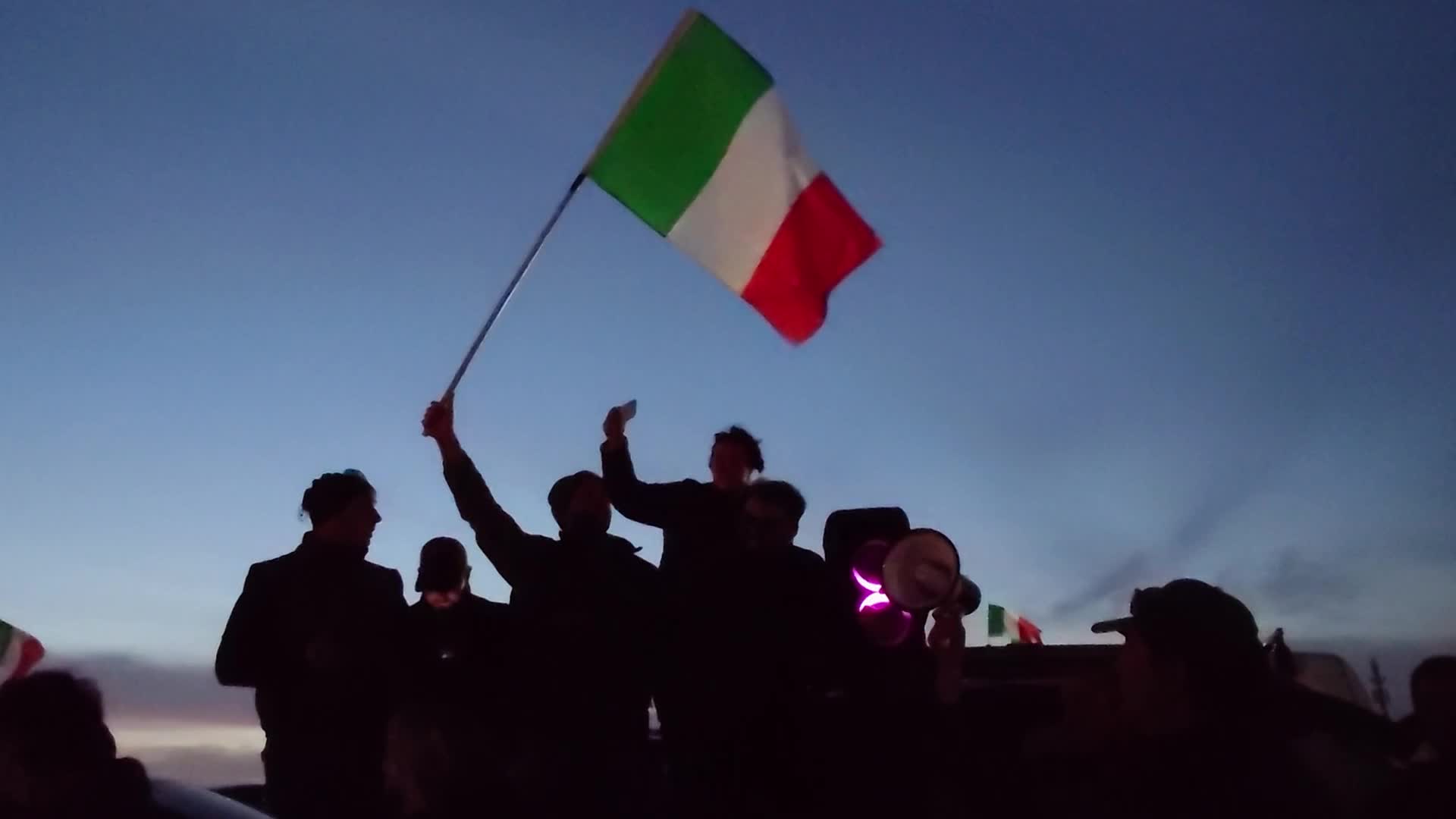 Protesting farmers gather at the outskirt of Rome