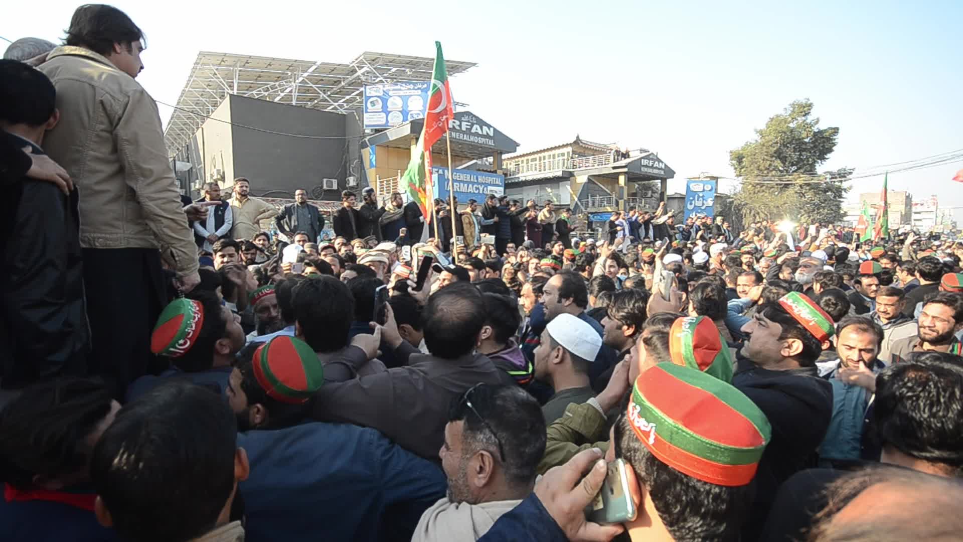 Supporters of Imran Khan's PTI party protest against alleged rigging in general elections 
