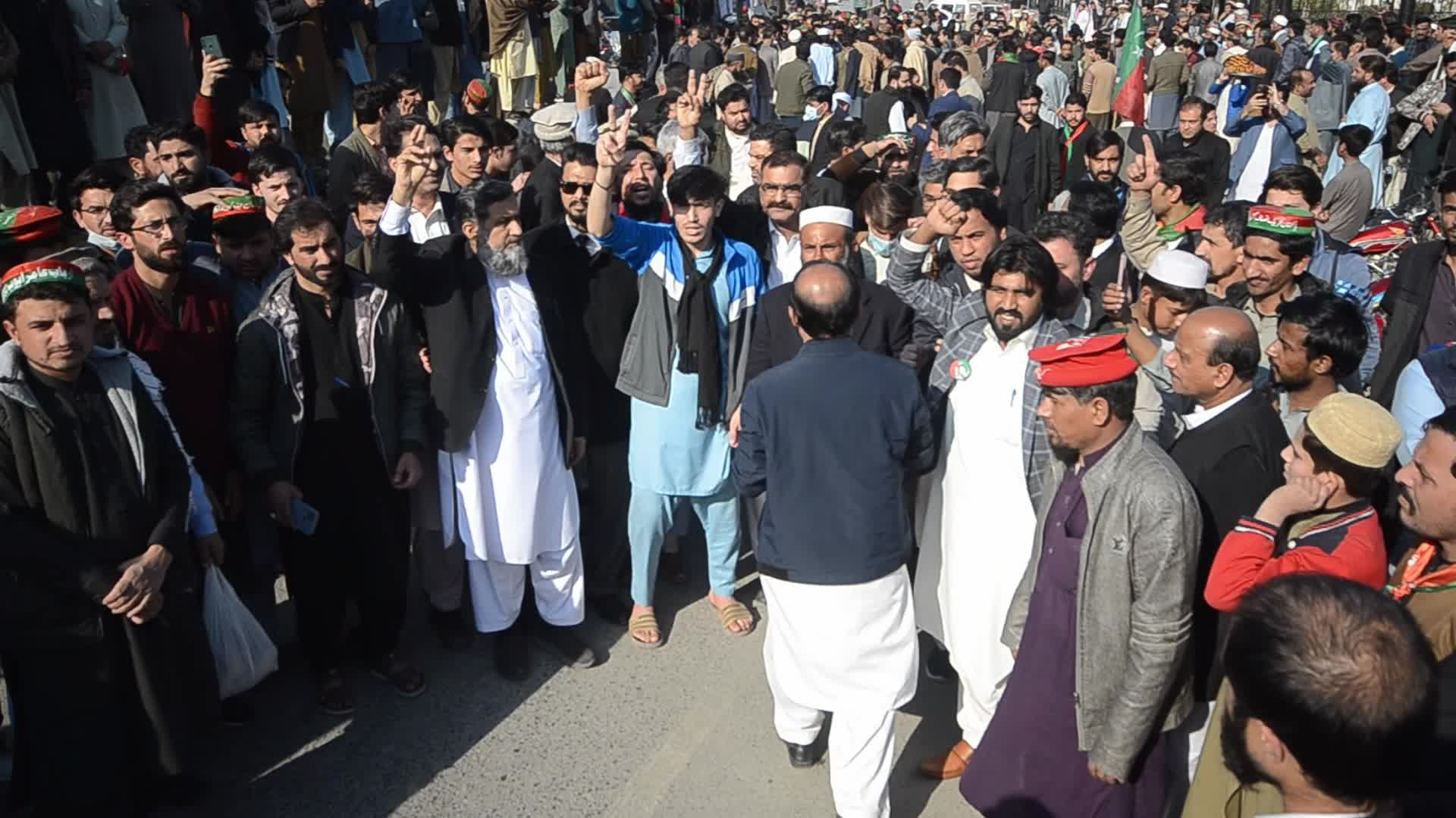 Supporters of Imran Khan's PTI party protest against alleged rigging in general elections 