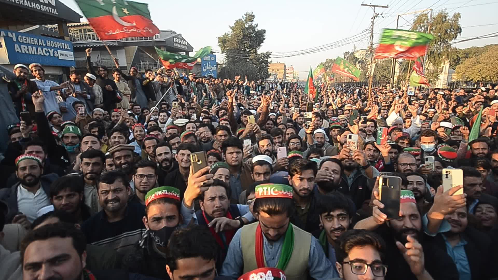 Supporters of Imran Khan's PTI party protest against alleged rigging in general elections 