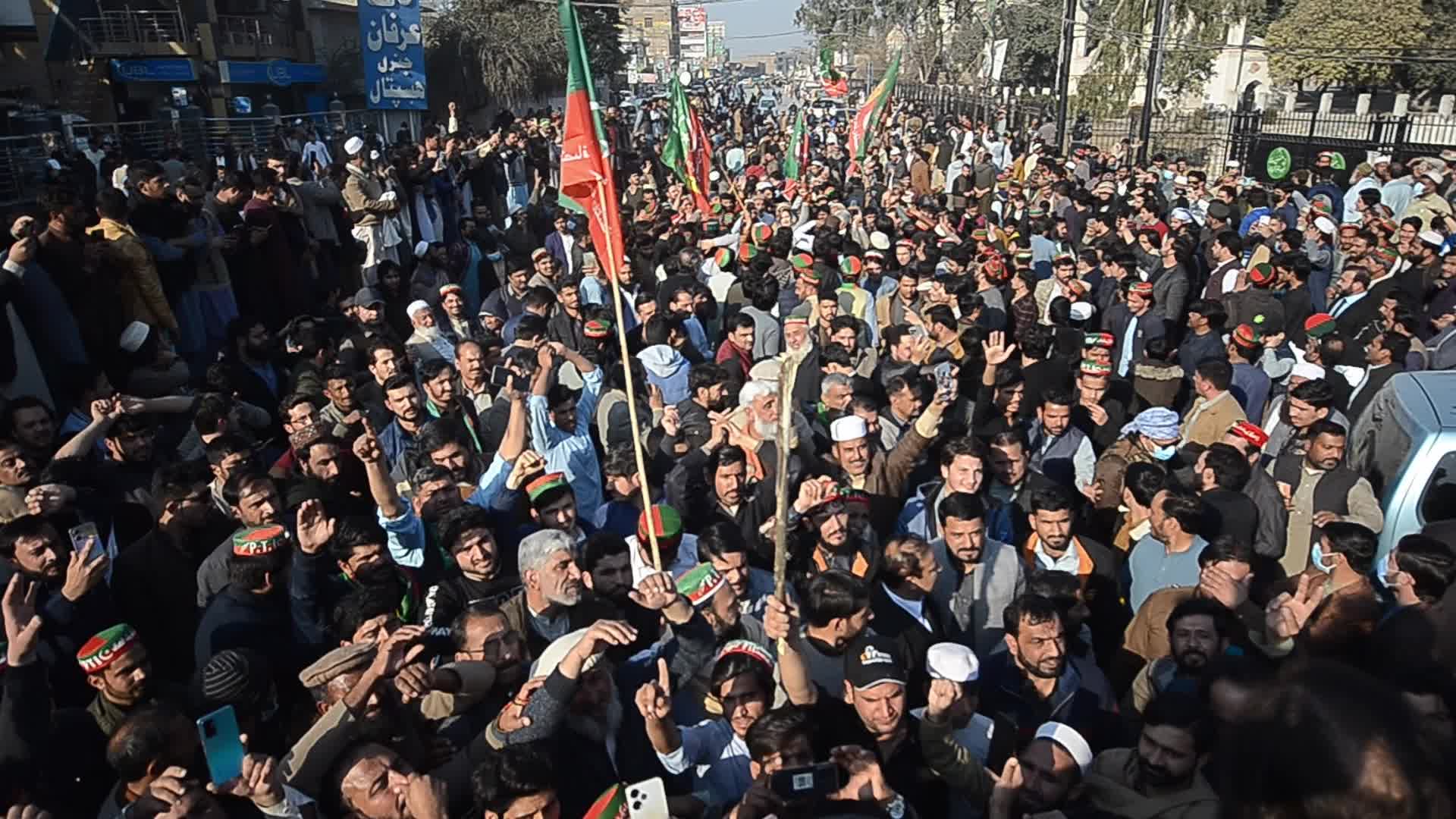 Supporters of Imran Khan's PTI party protest against alleged rigging in general elections 
