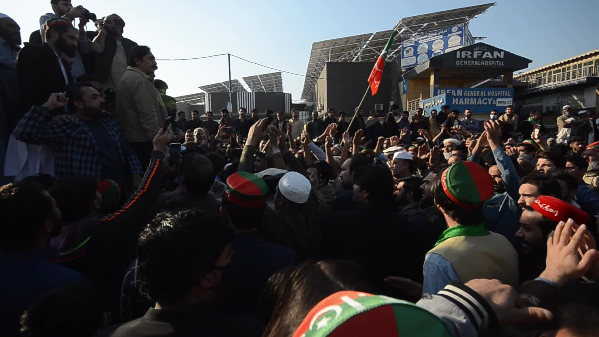 Supporters of Imran Khan's PTI party protest against alleged rigging in general elections 