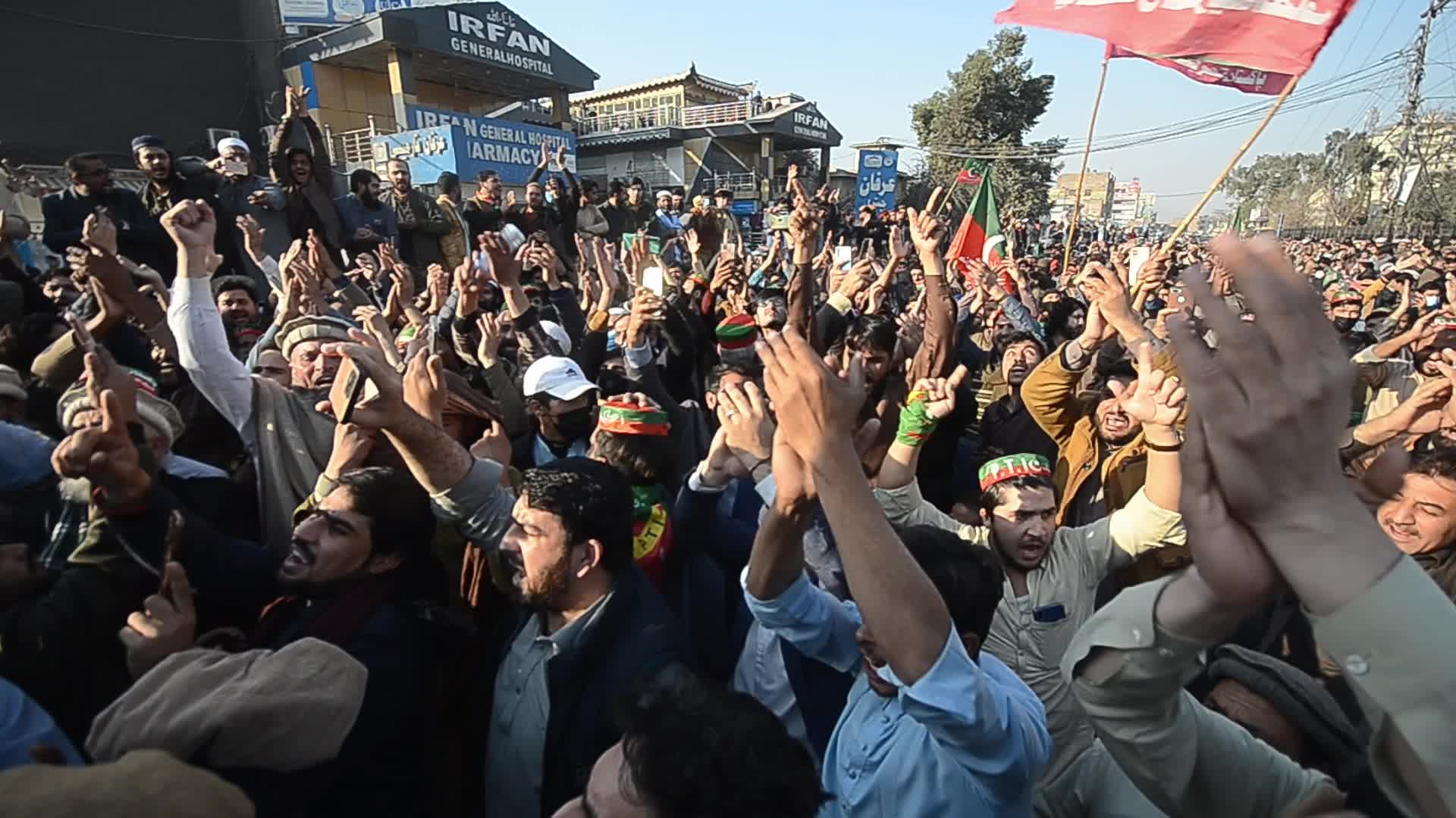 Supporters of Imran Khan's PTI party protest against alleged rigging in general elections 