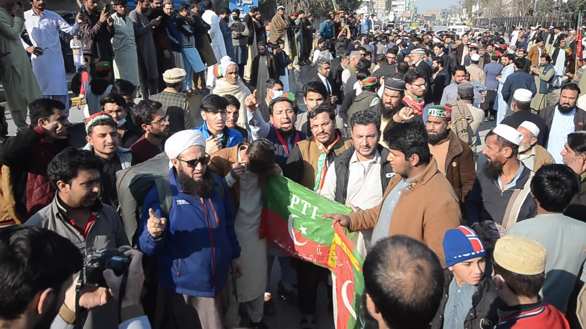 Supporters of Imran Khan's PTI party protest against alleged rigging in general elections 