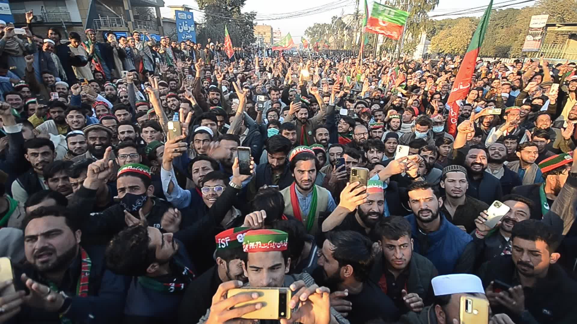 Supporters of Imran Khan's PTI party protest against alleged rigging in general elections 