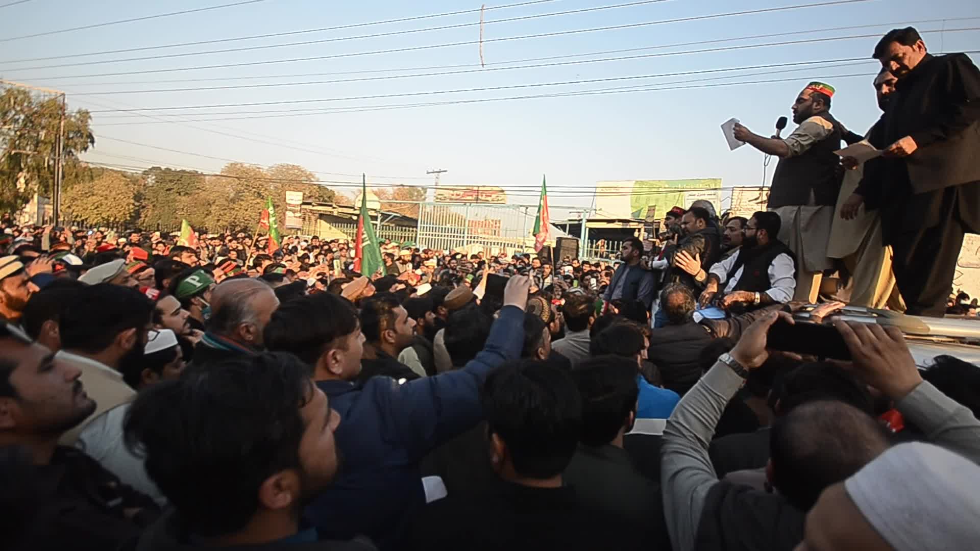 Supporters of Imran Khan's PTI party protest against alleged rigging in general elections 