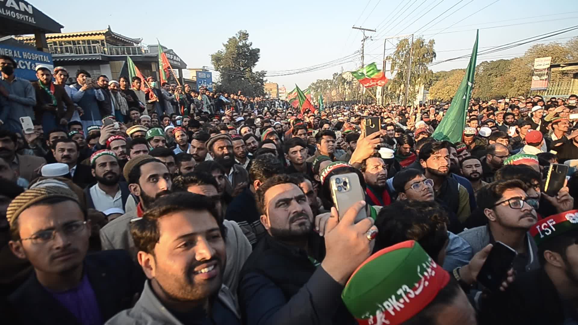 Supporters of Imran Khan's PTI party protest against alleged rigging in general elections 