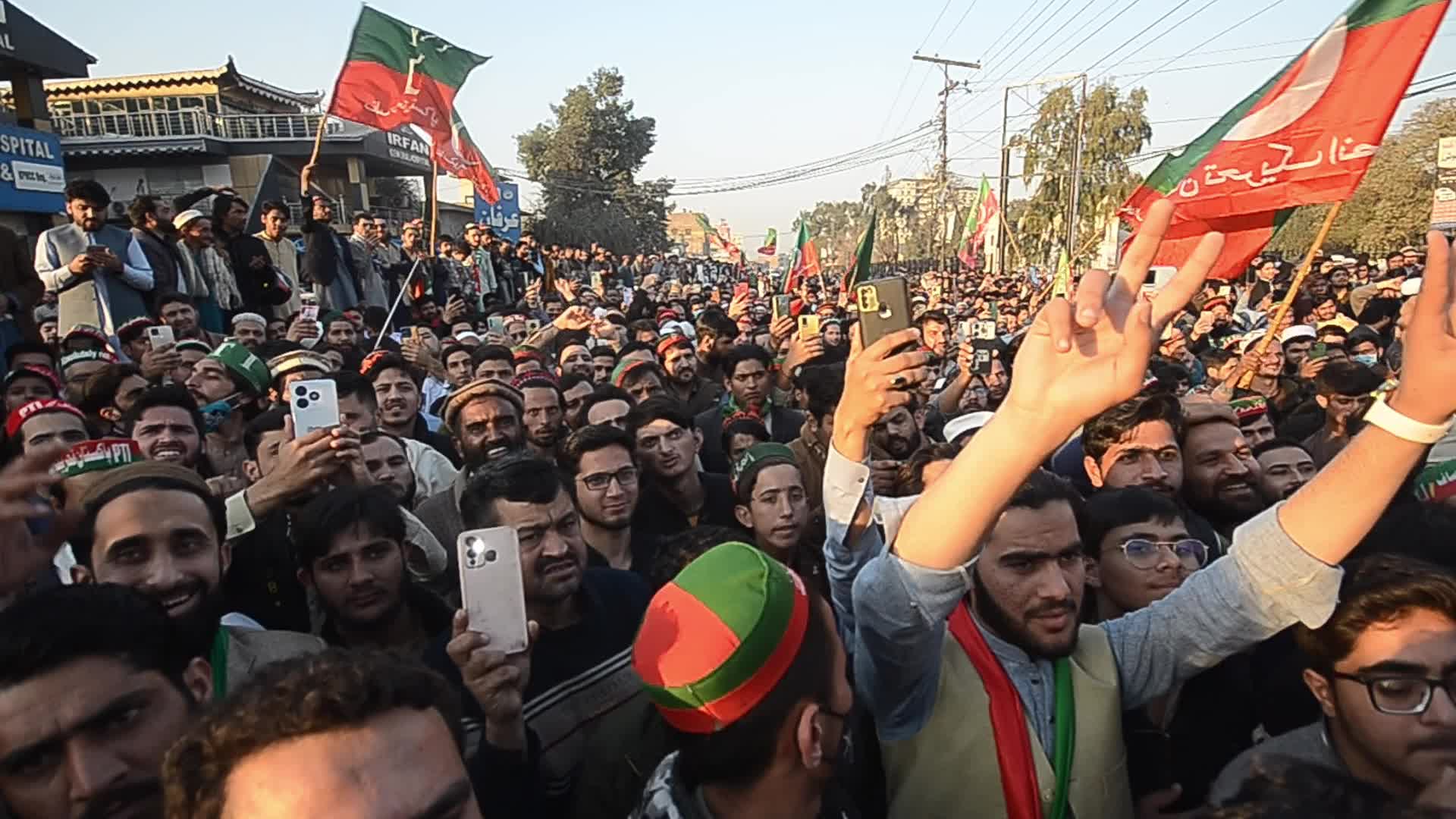 Supporters of Imran Khan's PTI party protest against alleged rigging in general elections 